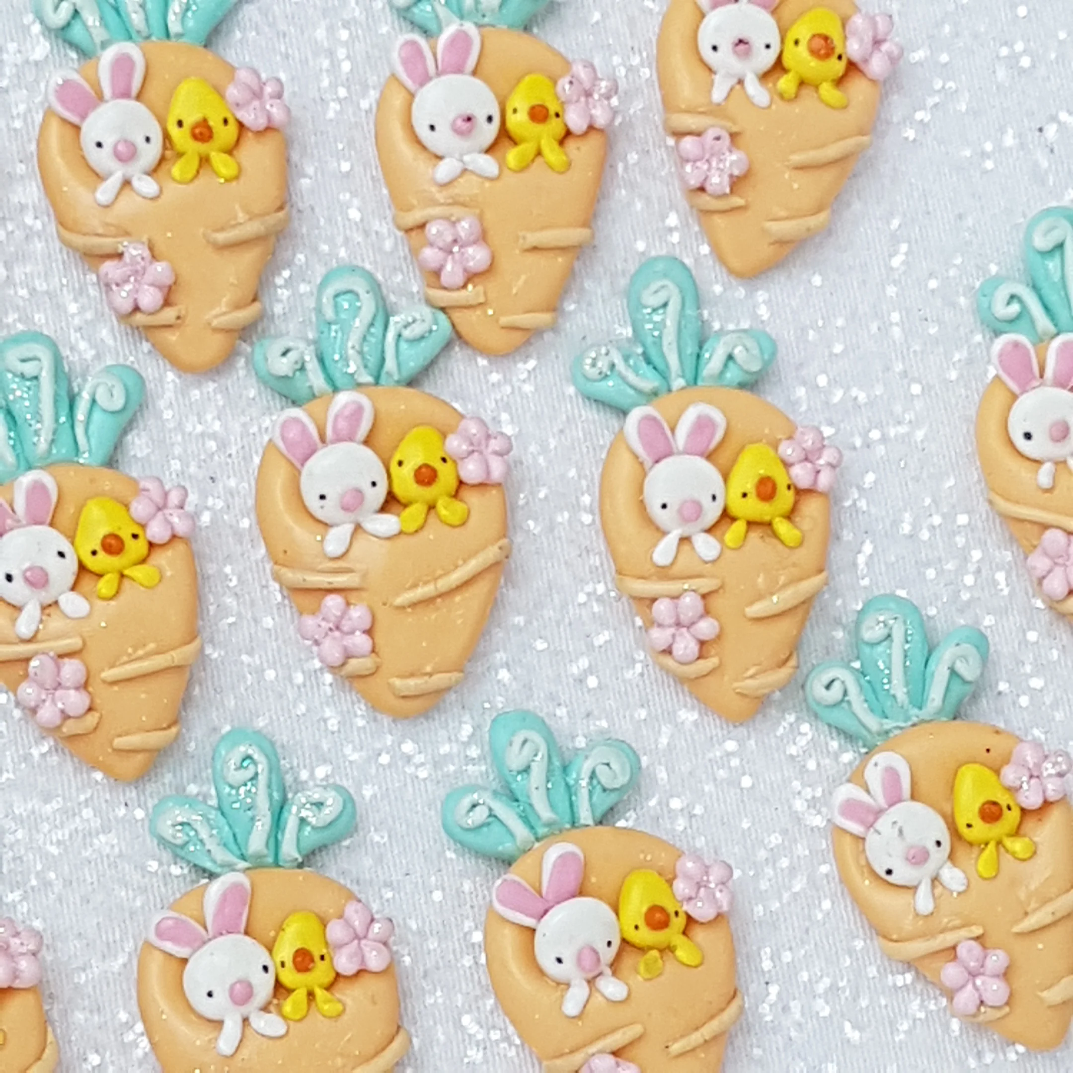 Fancy Carrot - Embellishment Clay Bow Centre