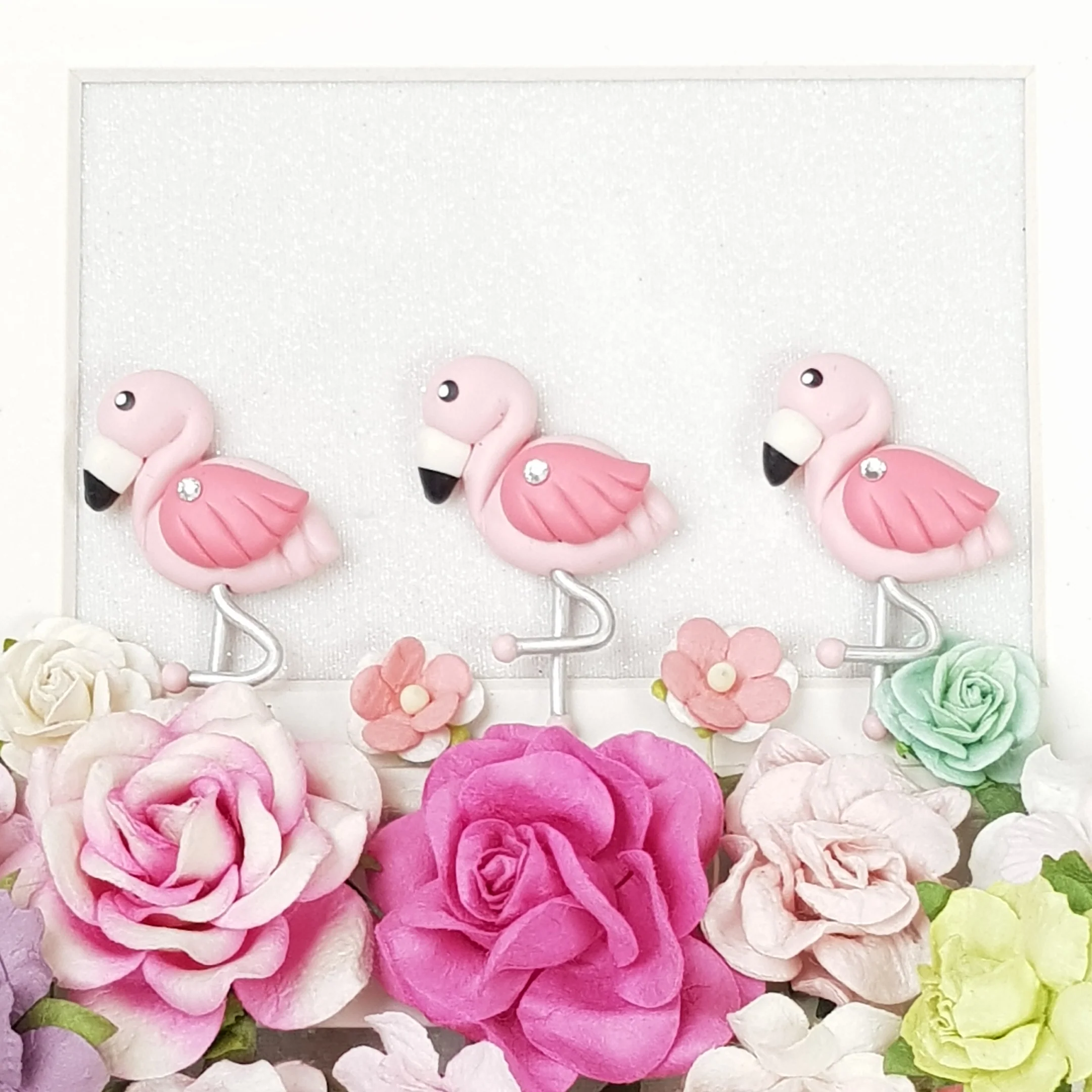 Fancy Flamingo - Embellishment Clay Bow Centre