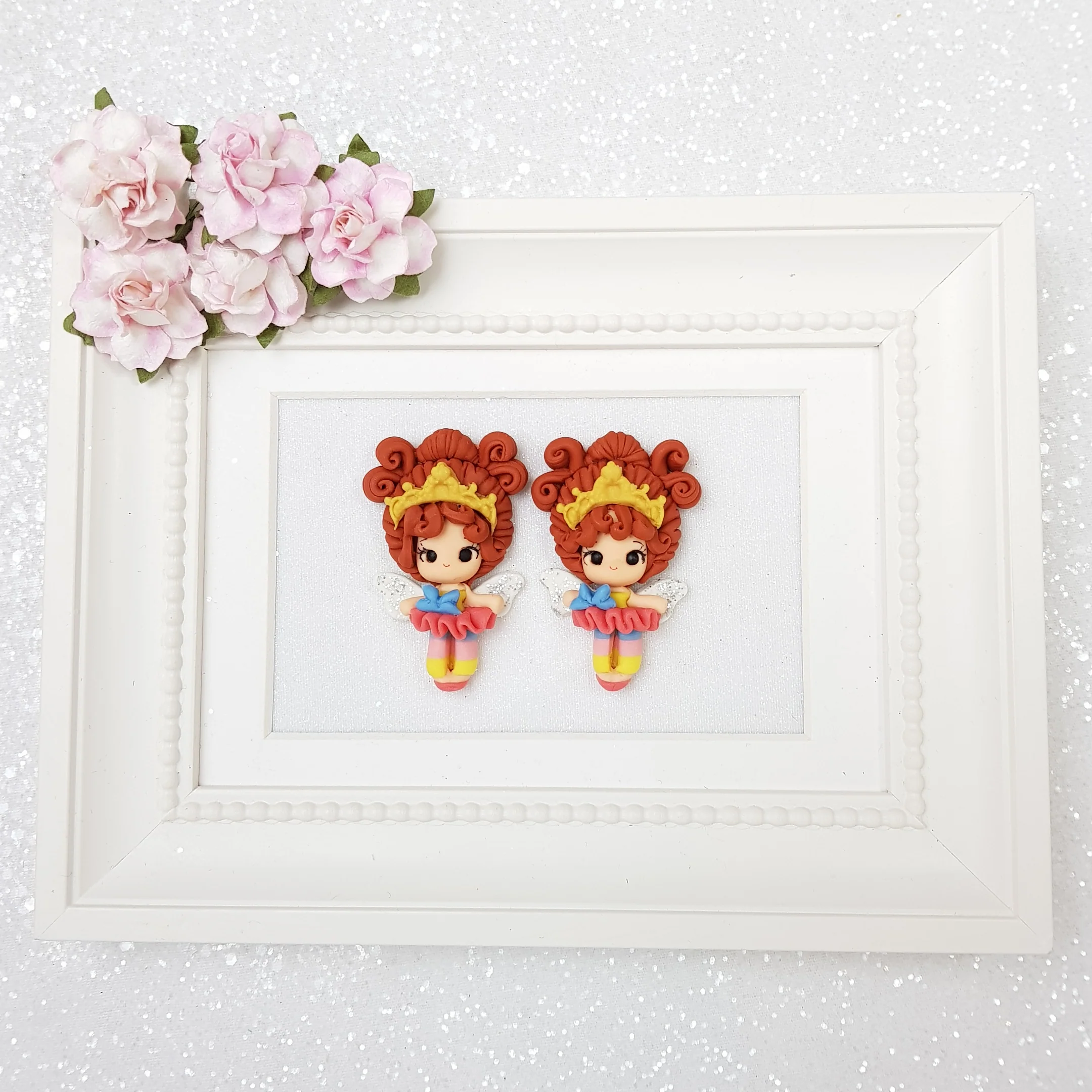 Fancy girl - Handmade Flatback Clay Bow Centre