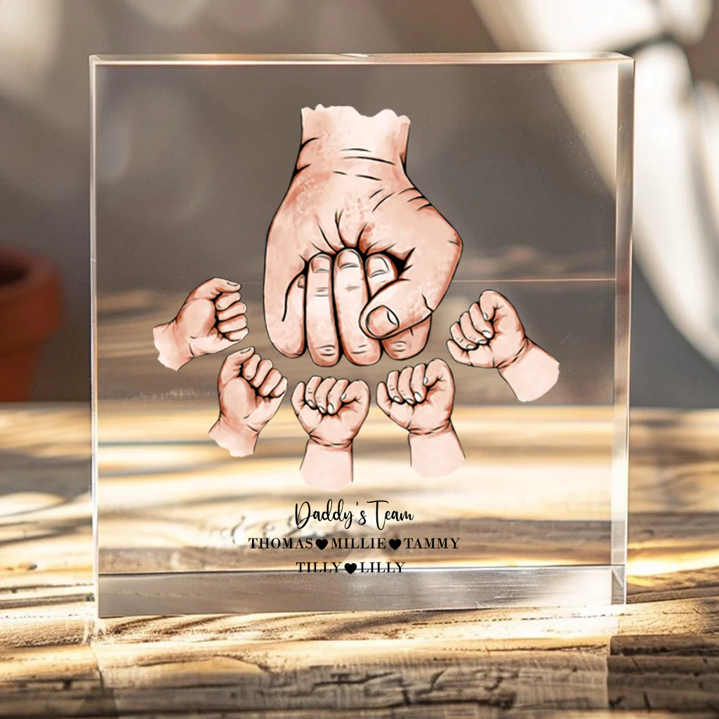 Fathers day fist bump baby hand dad - CHOOSE UV DTF decal - DTF Transfer (personalised) - Image 2
