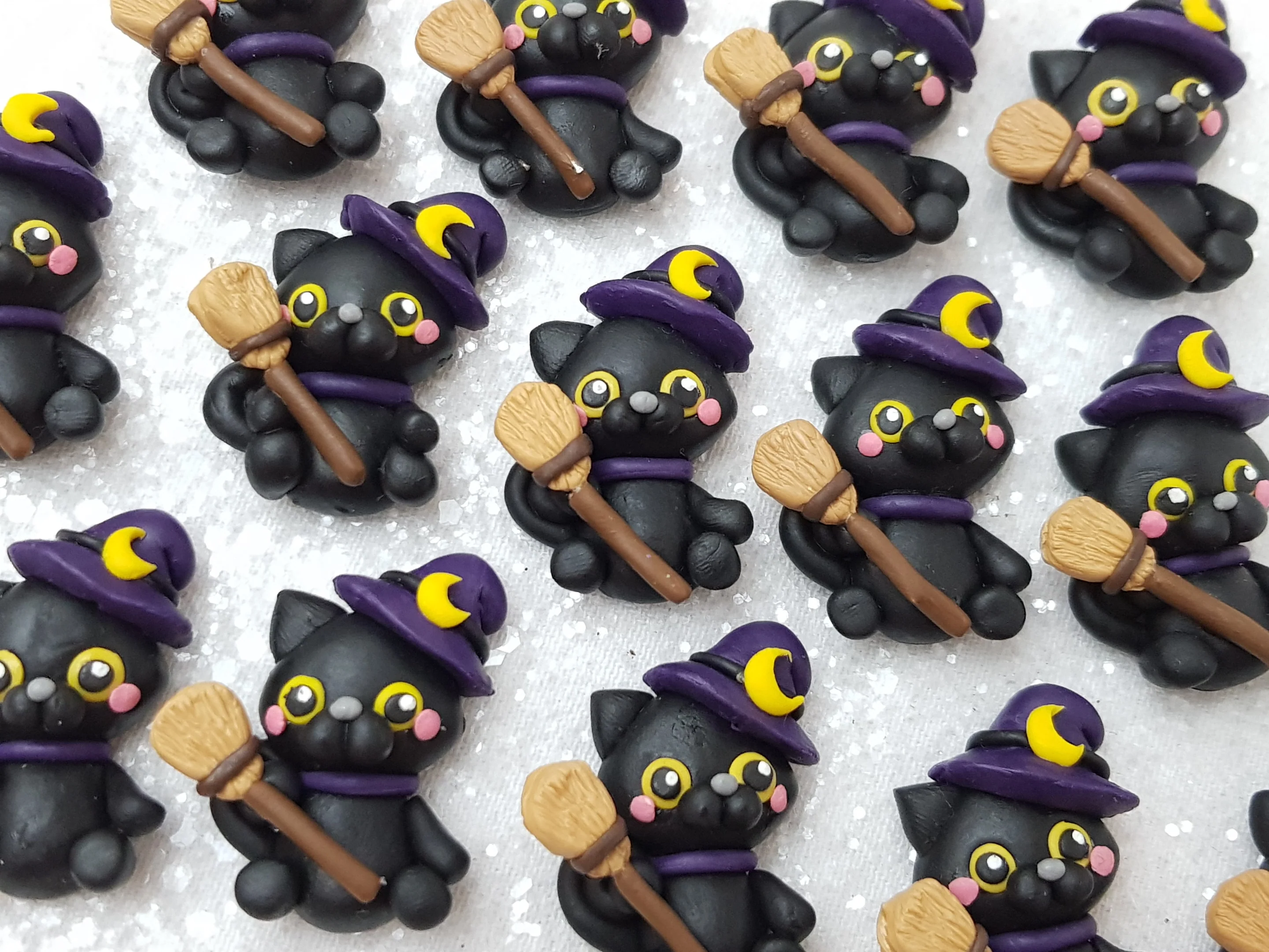 Clay Charm Embellishment - NEW Cat Halloween