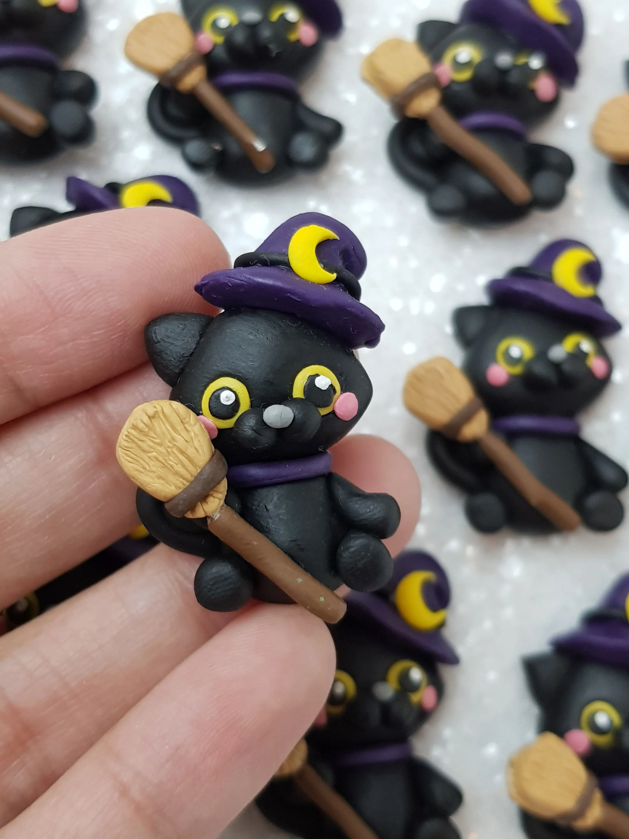 Clay Charm Embellishment - NEW Cat Halloween - Image 2