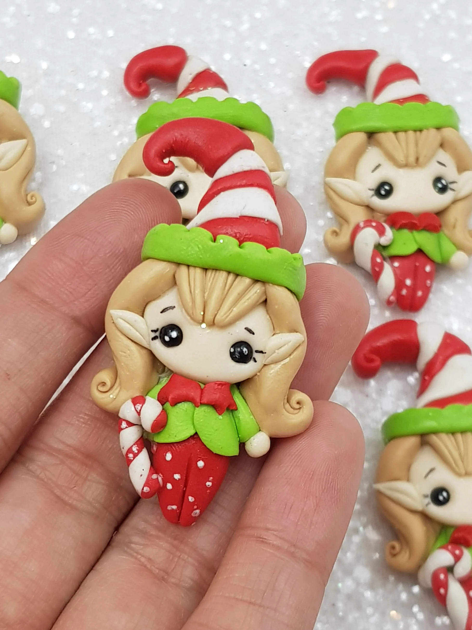 clay Charm Embellishment - New Christmas Elf