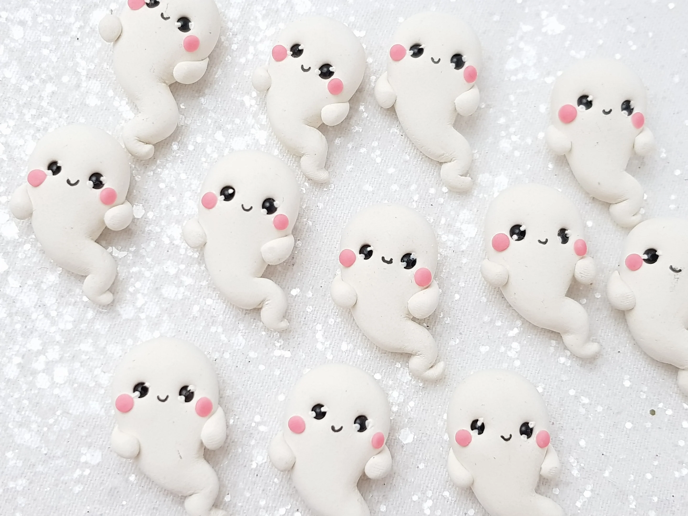 Clay Charm Embellishment - NEW Ghost Halloween