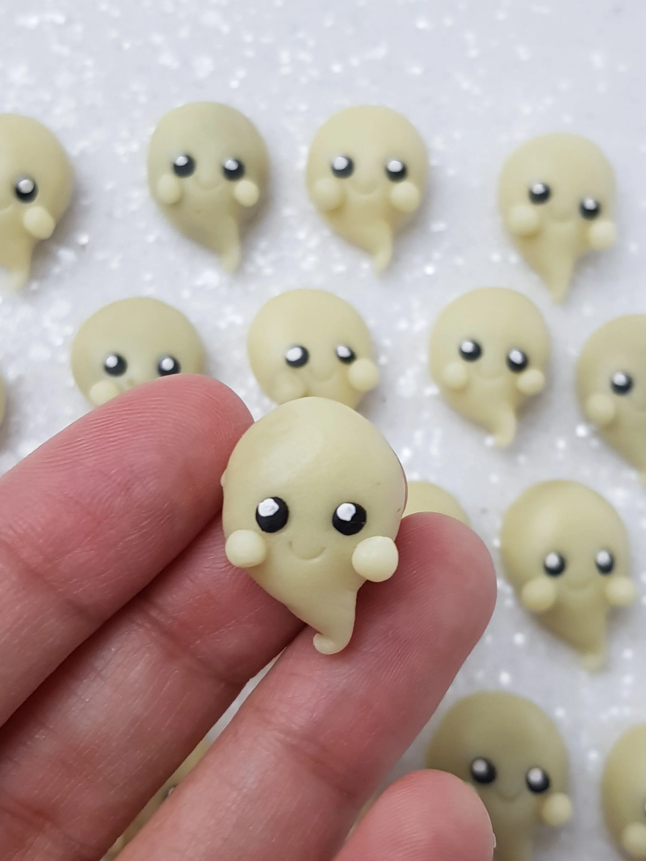Clay Charm - Mini Ghost set of 3 Glow in the dark - Image 3