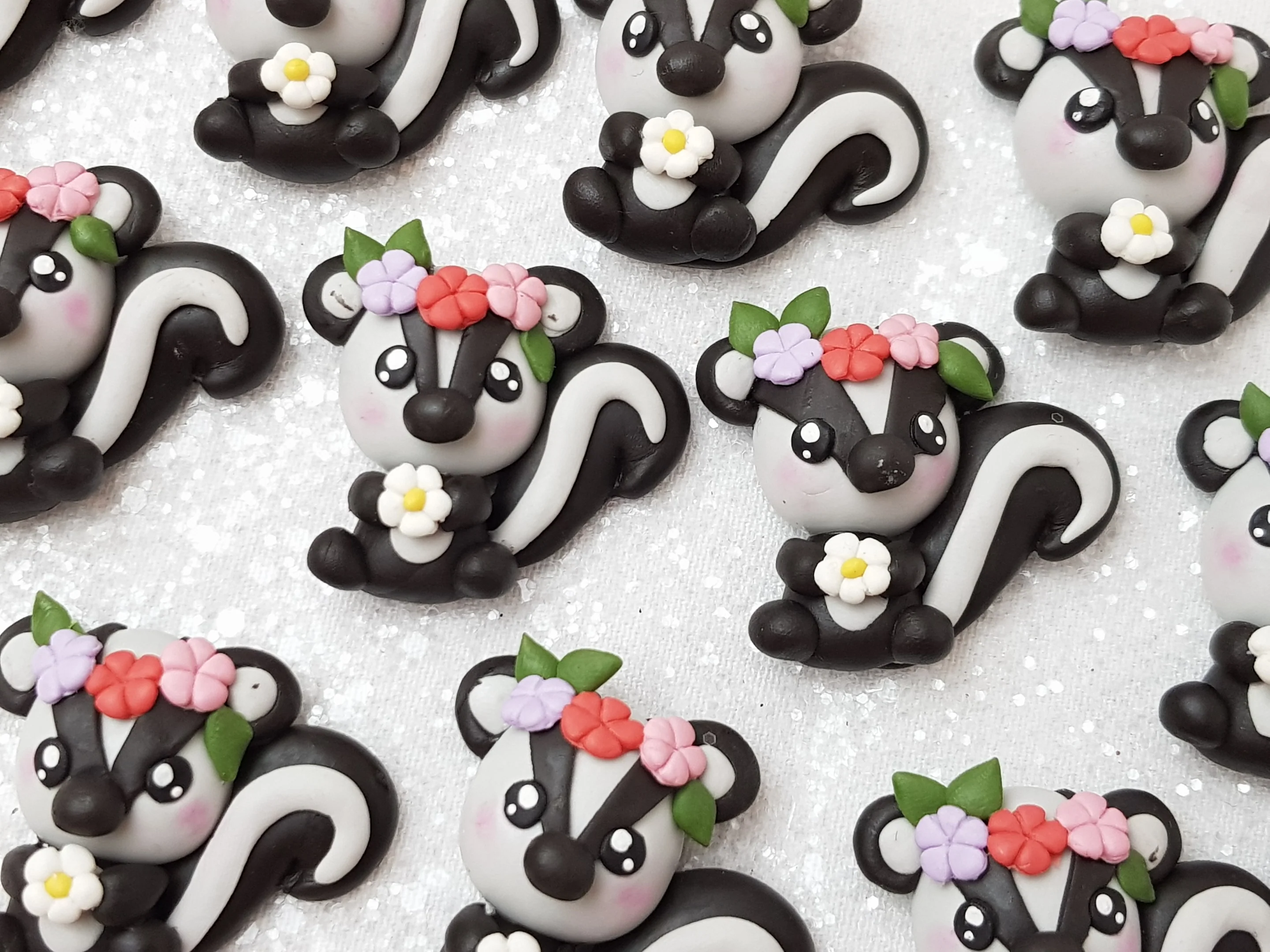 Clay Charm Embellishment - NEW Skunk