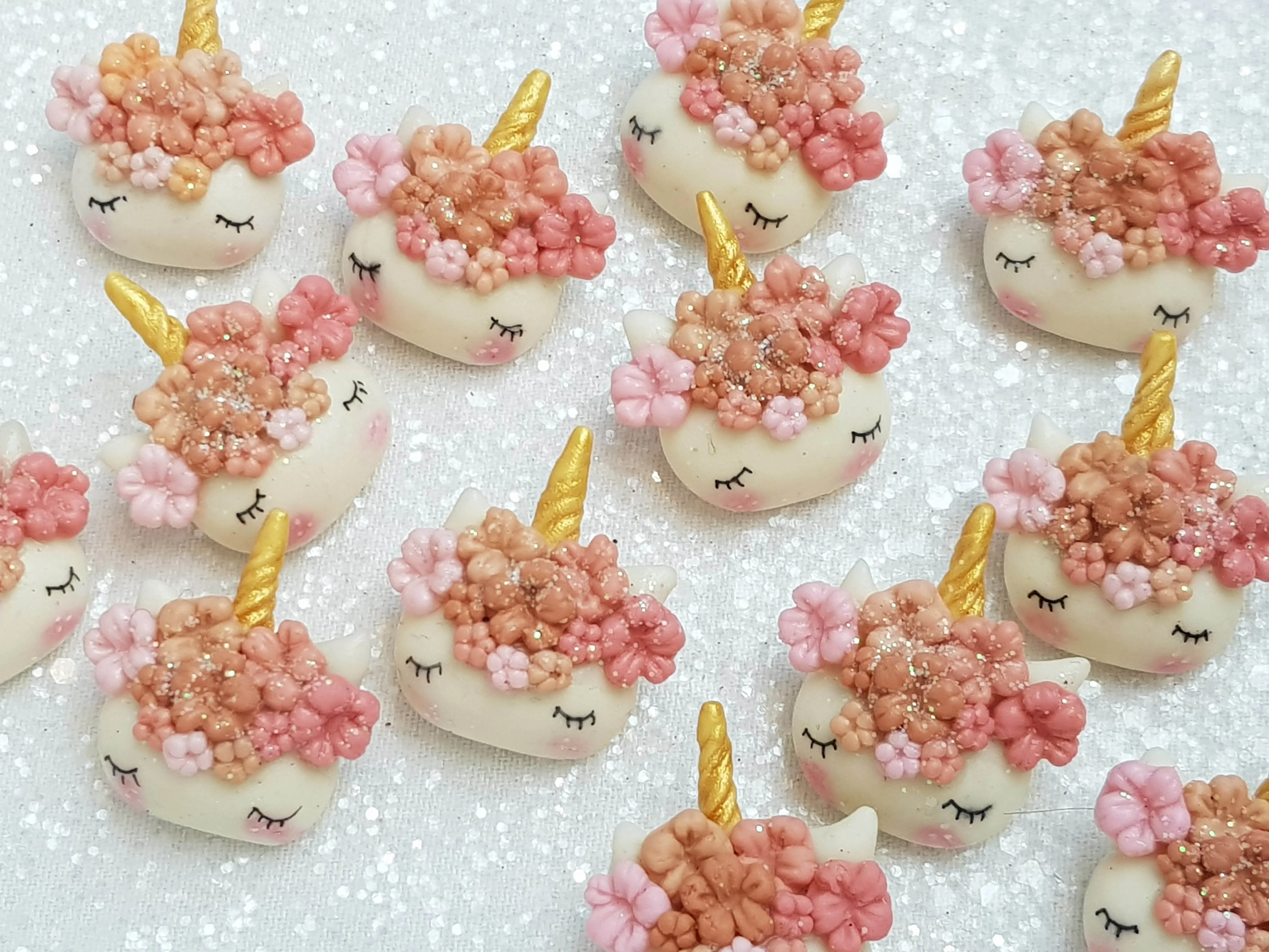 Clay Charm Embellishment - NEW Sleepy Unicorn Autumn A