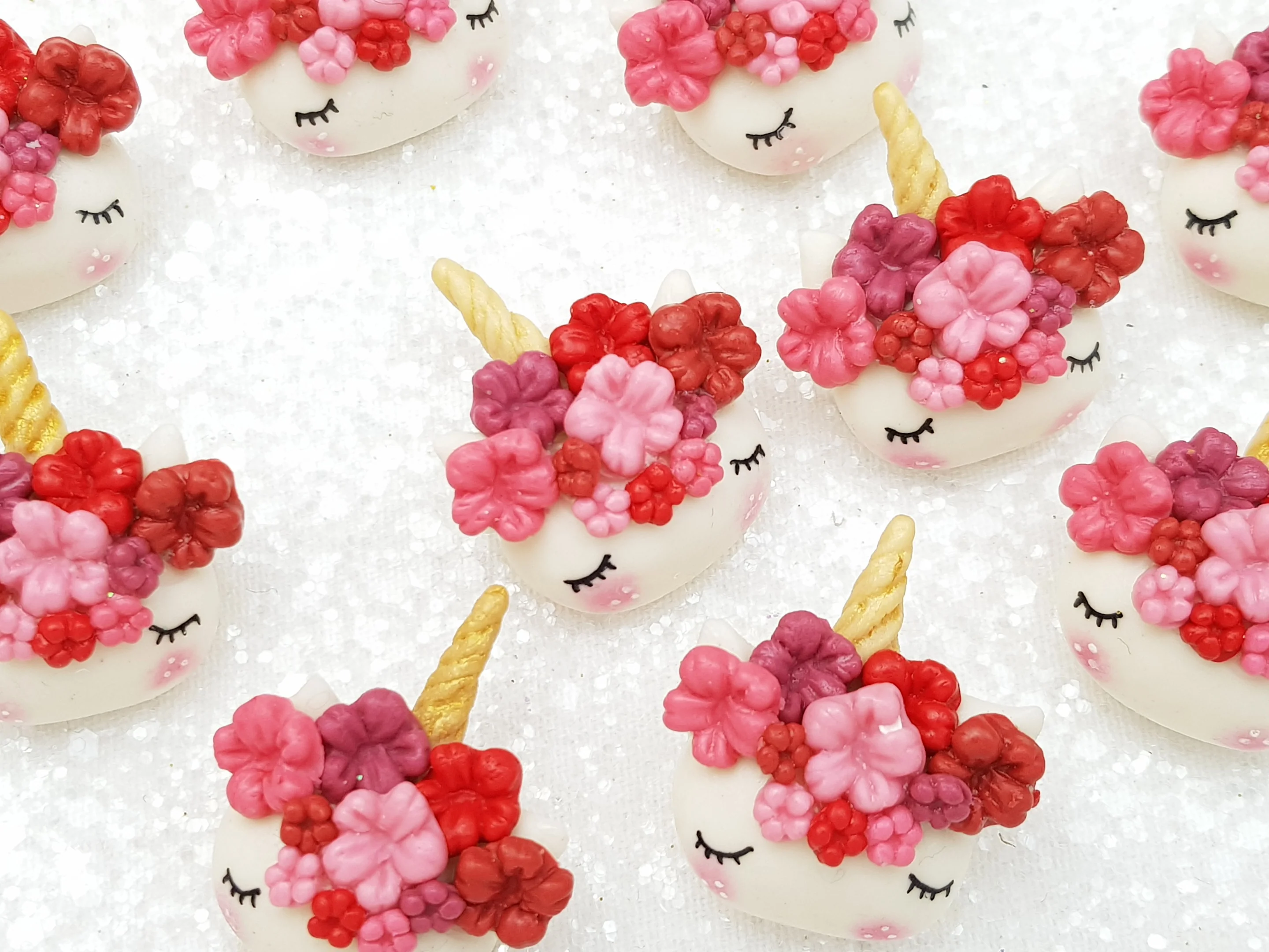 Clay Charm EmbellishmentNEW sleepy unicorn autumn E
