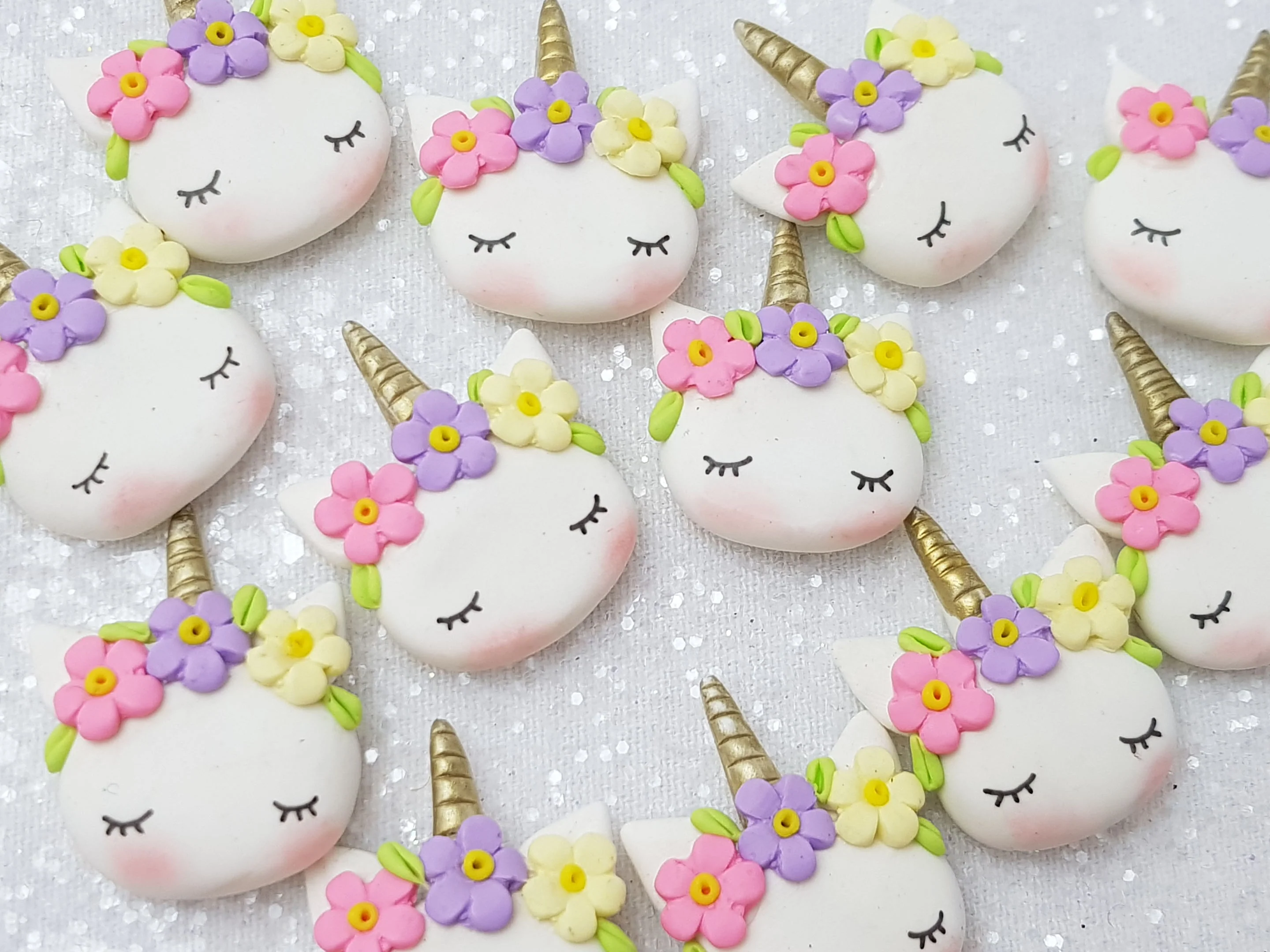Clay Charm Embellishment - NEW Sleepy Unicorn M
