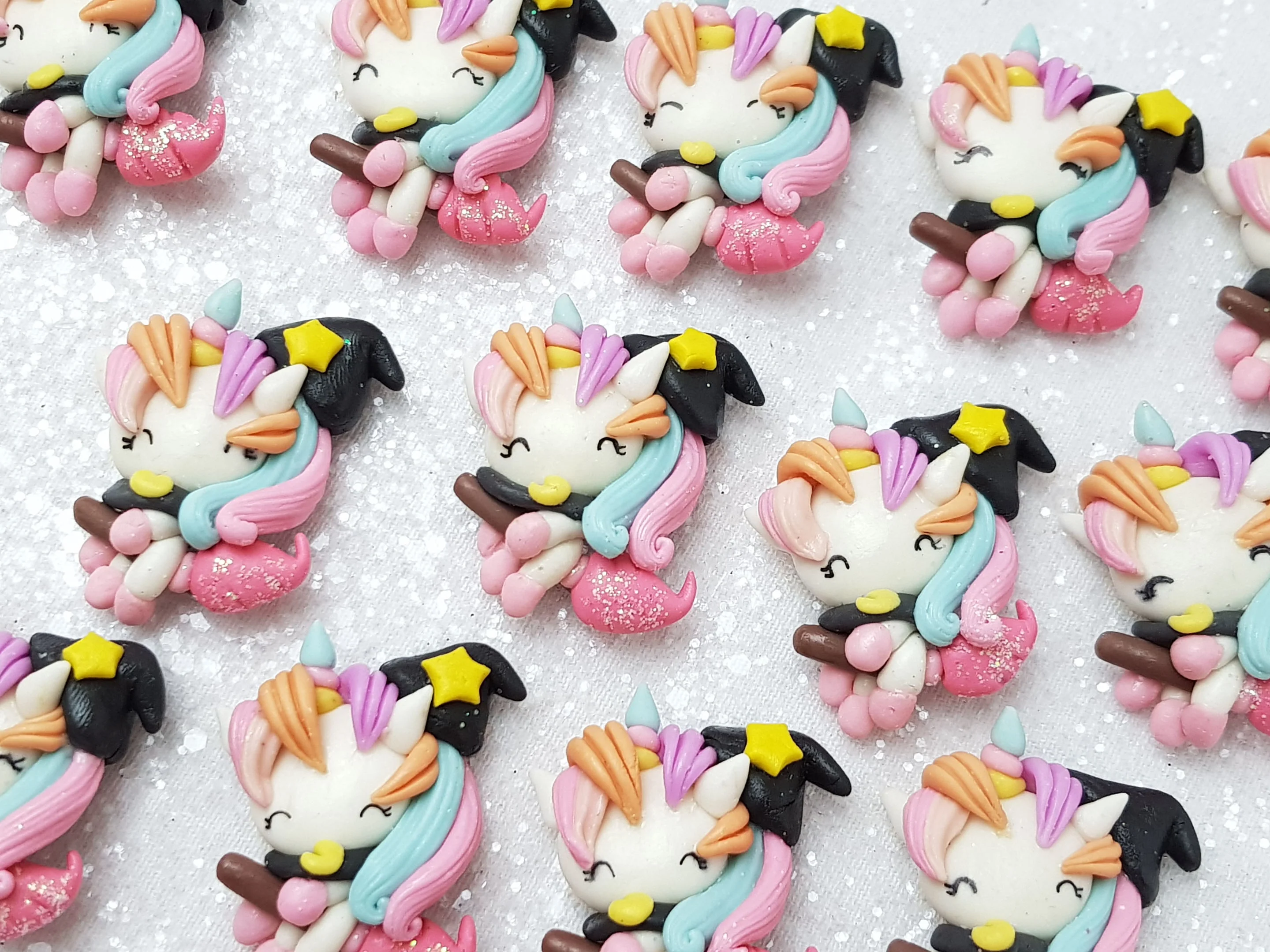 Clay Charm Embellishment - NEW Witch Unicorn Halloween