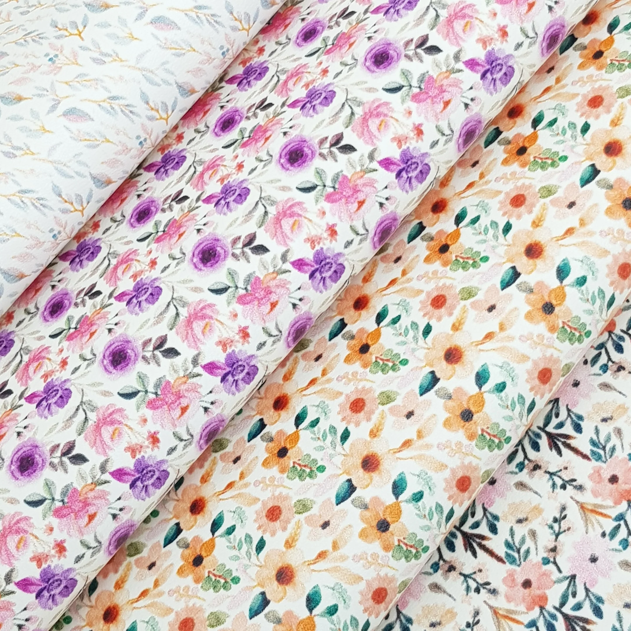 Floral - Leatherette vinyl - canvas - choose Fabric material Sheets - Image 2