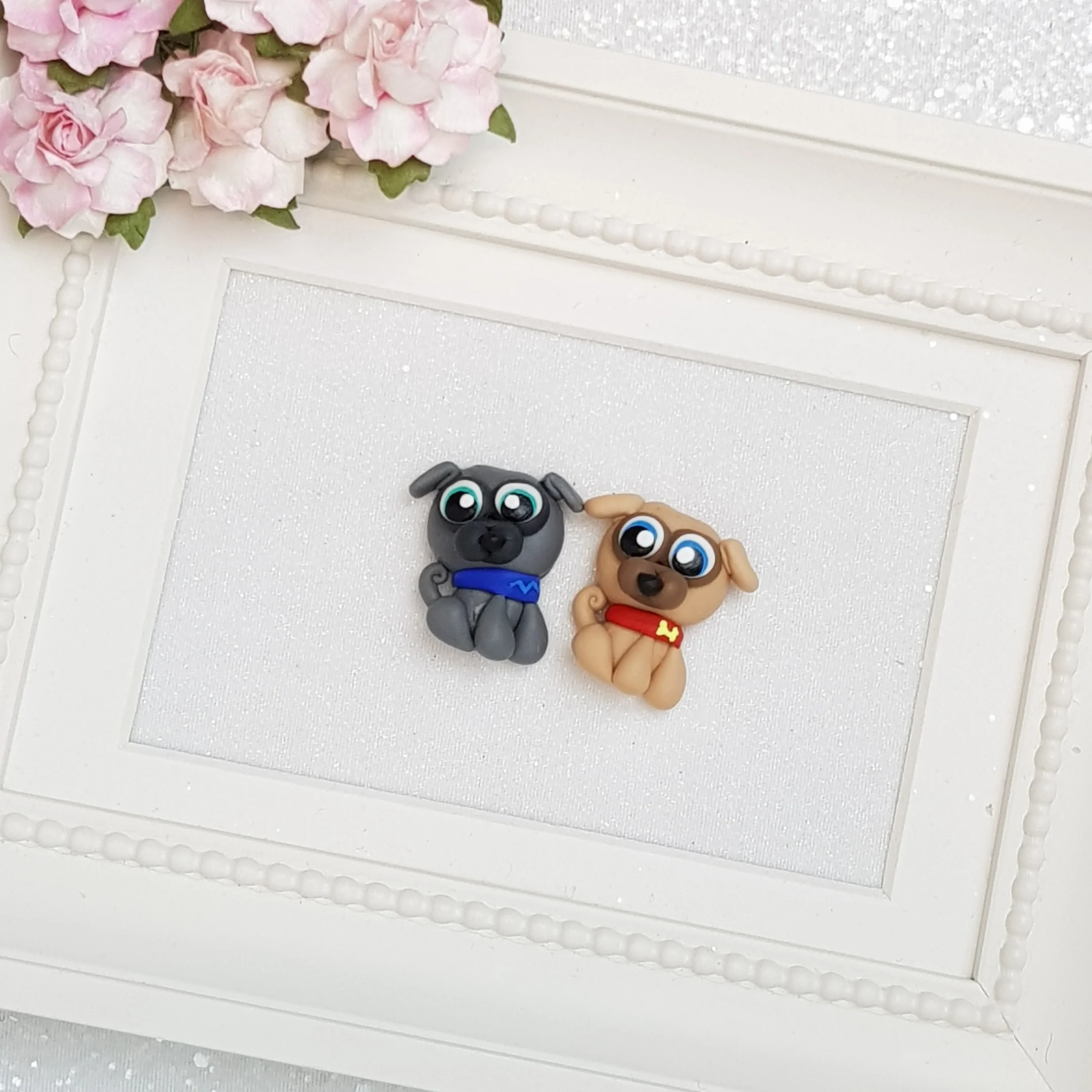 Friendly Dog choose one- Embellishment Clay Bow Centre