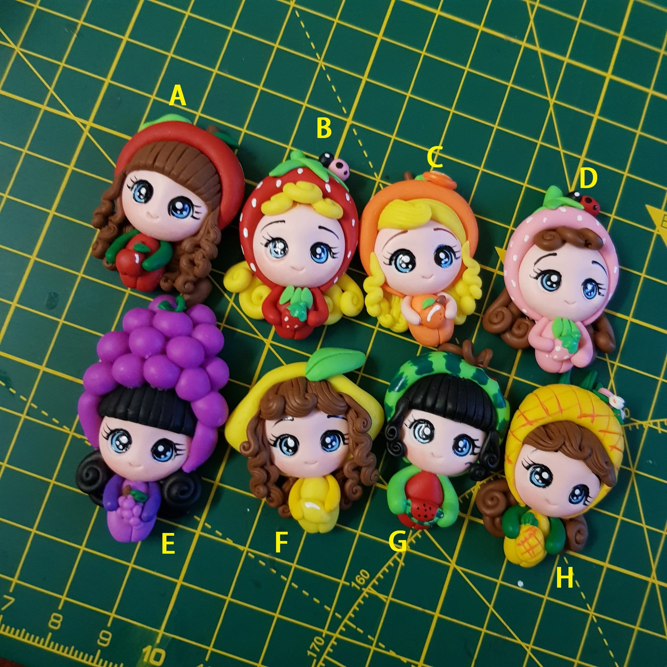 Sale Fruit girls - Embellishment Clay Bow Centre - Image 3