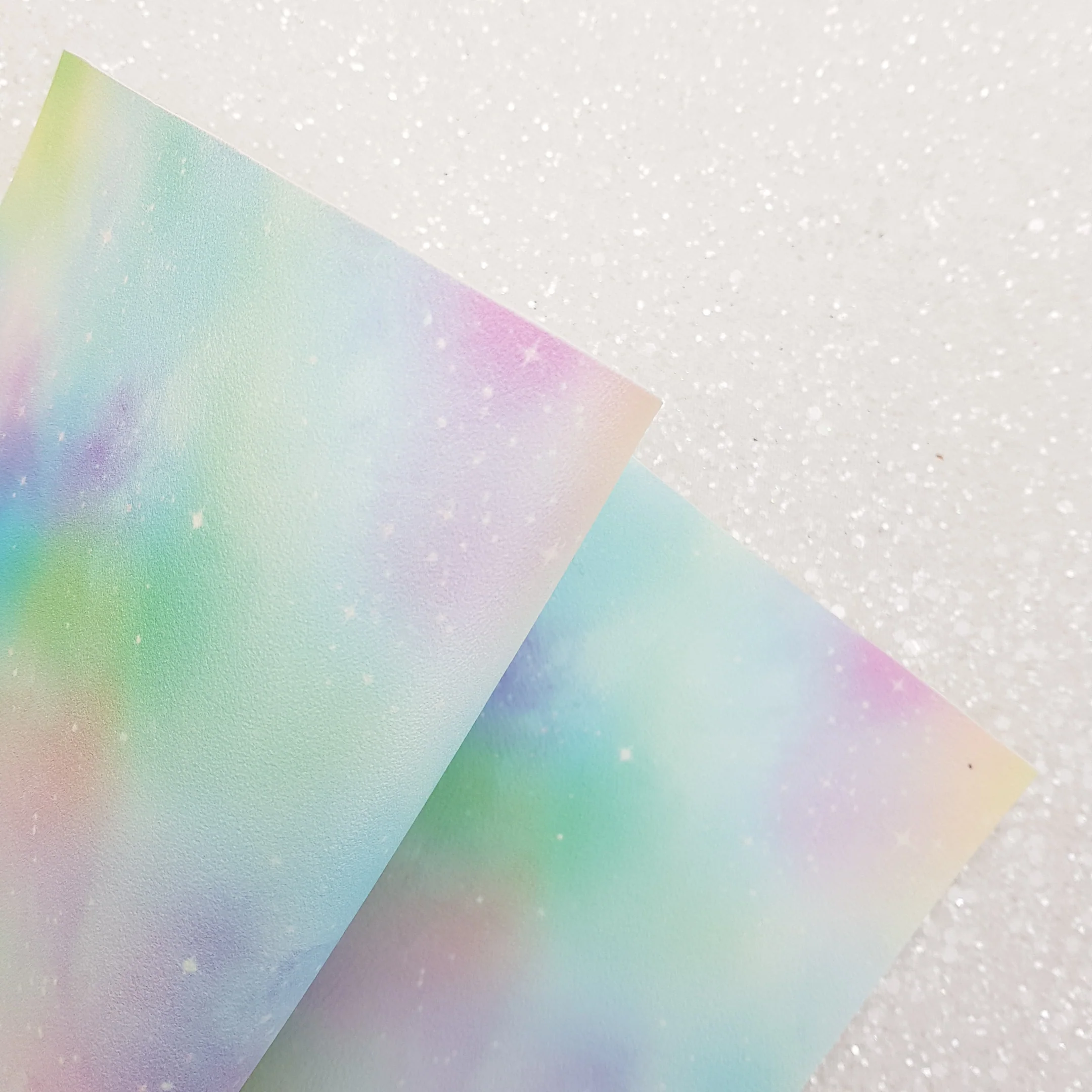 Galaxy dream rainbow - Pu Leather vinyl - canvas - choose Fabric material Sheets - Image 2