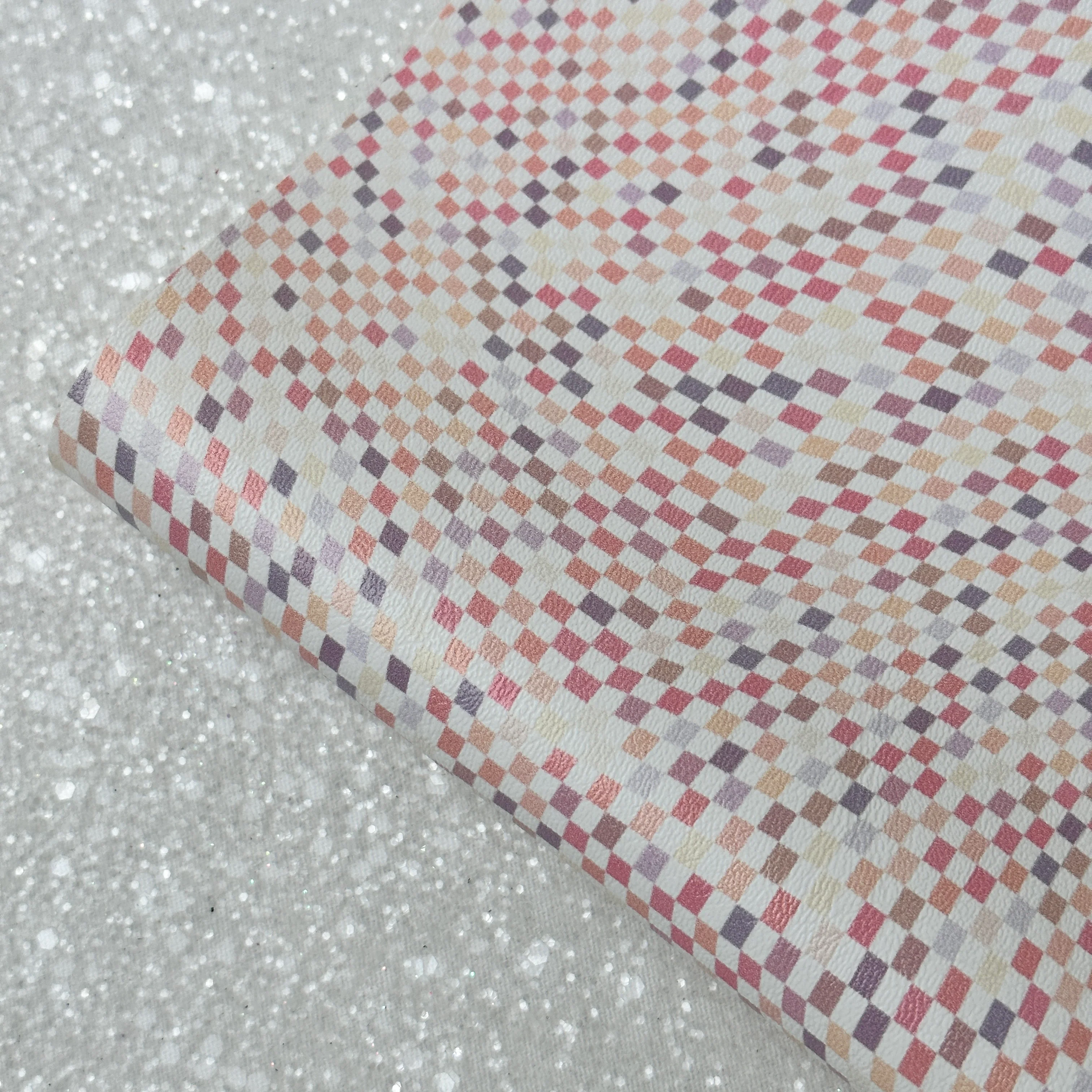 geometric nude colour  - faux Pu Leather vinyl sheet