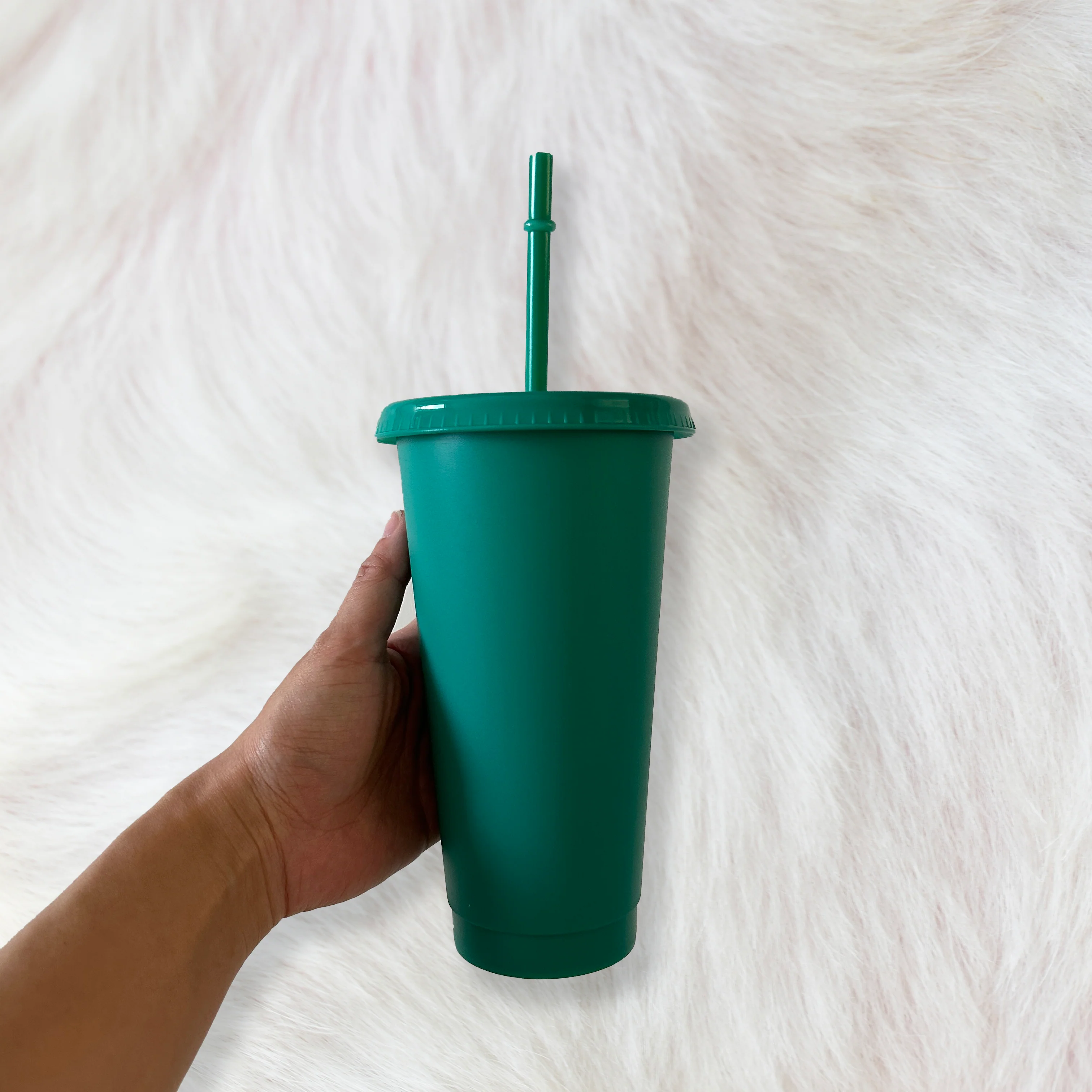 Green - Solid colour Cold cup 24oz