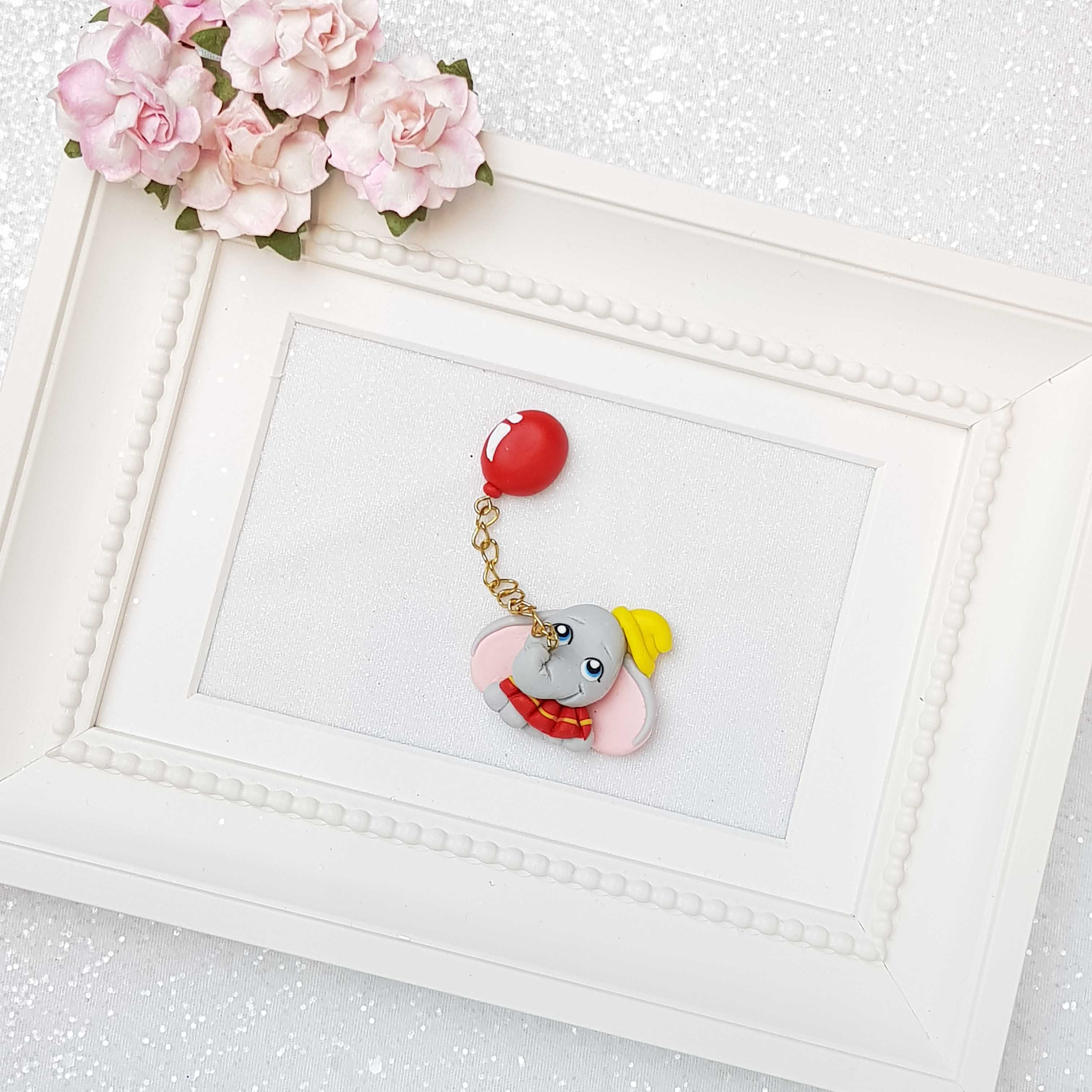 Clay Charm Embellishment - elephant balloon