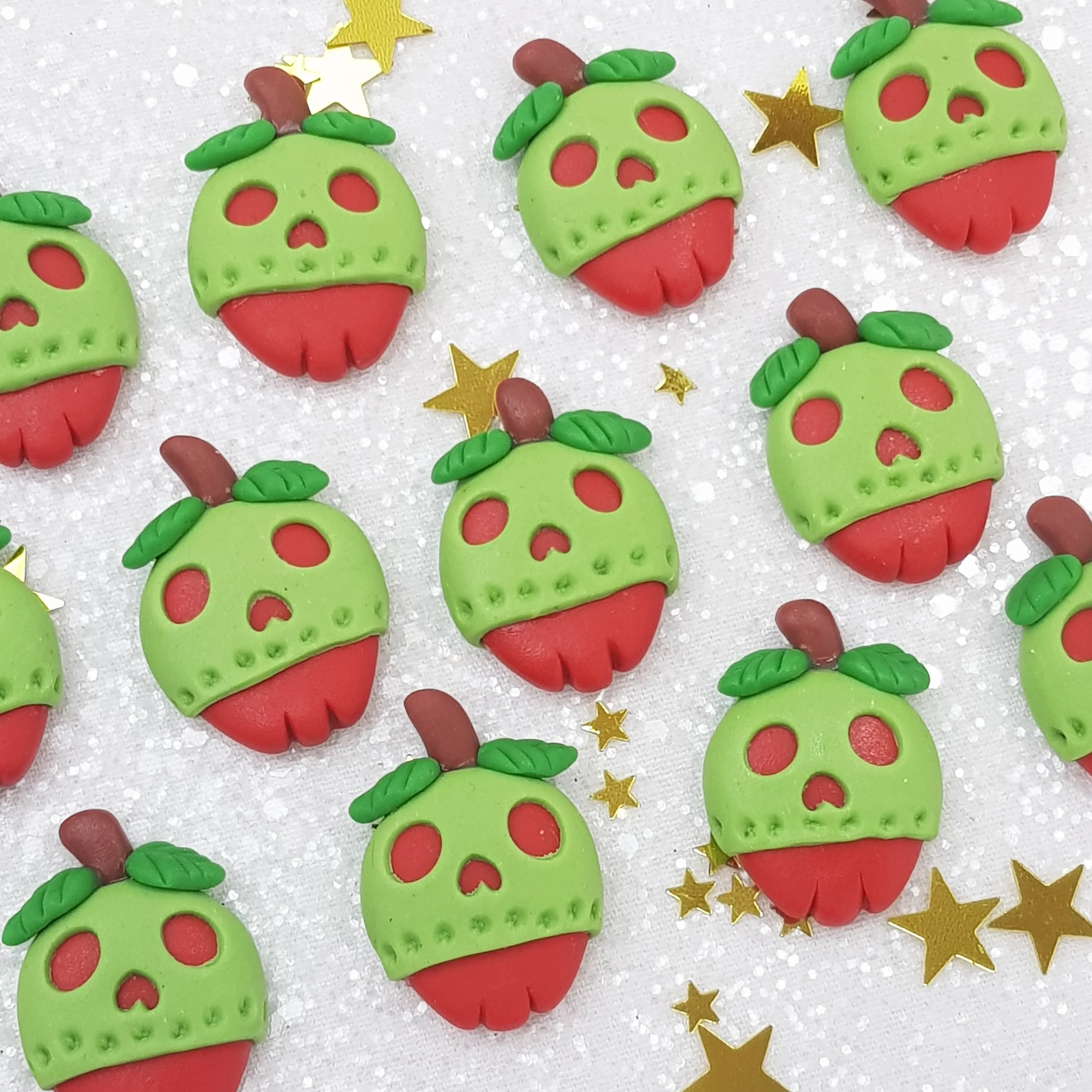 Halloween apple - Handmade Flatback Clay Bow Centre