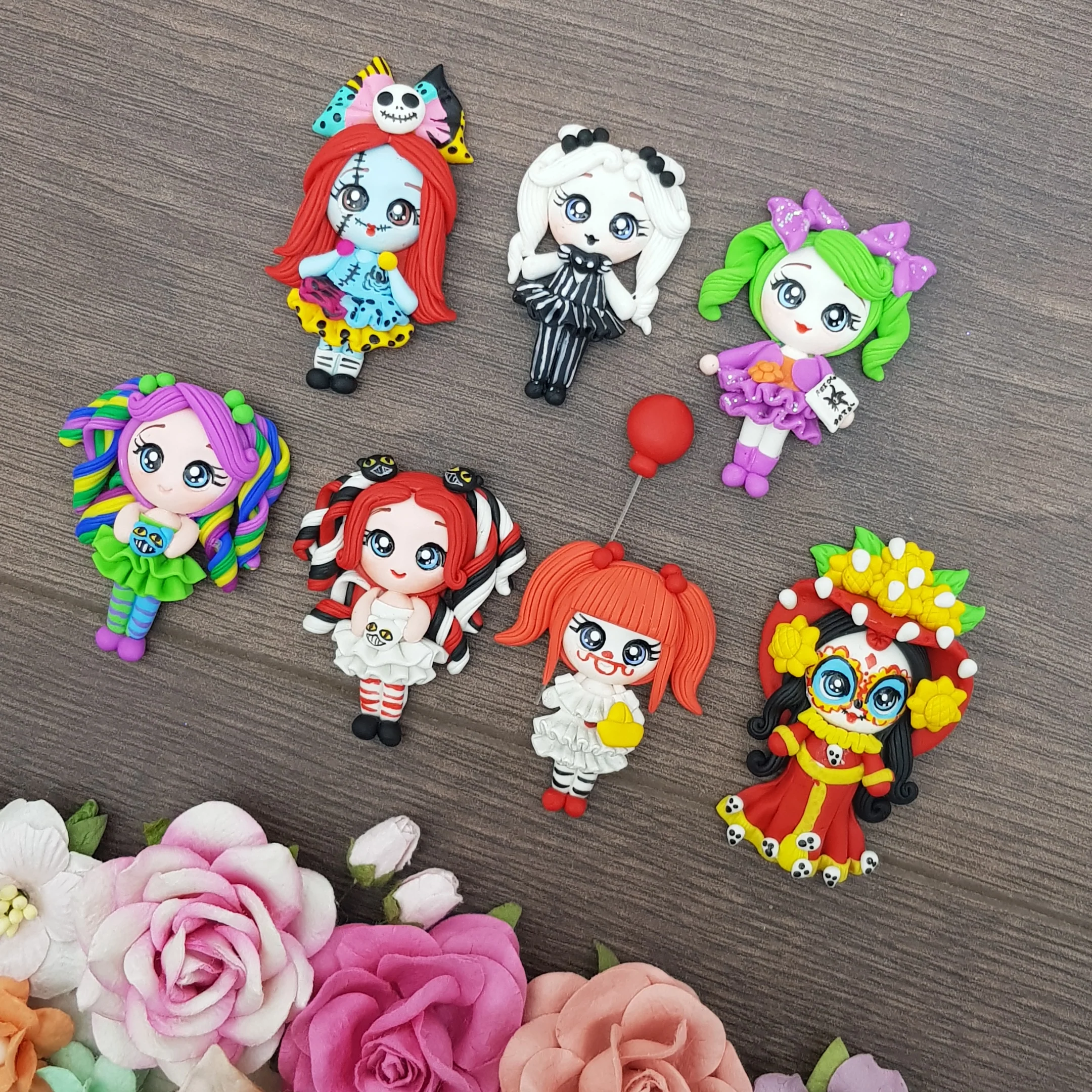 Halloween girls - Handmade Flatback Clay Bow Centre - Image 2