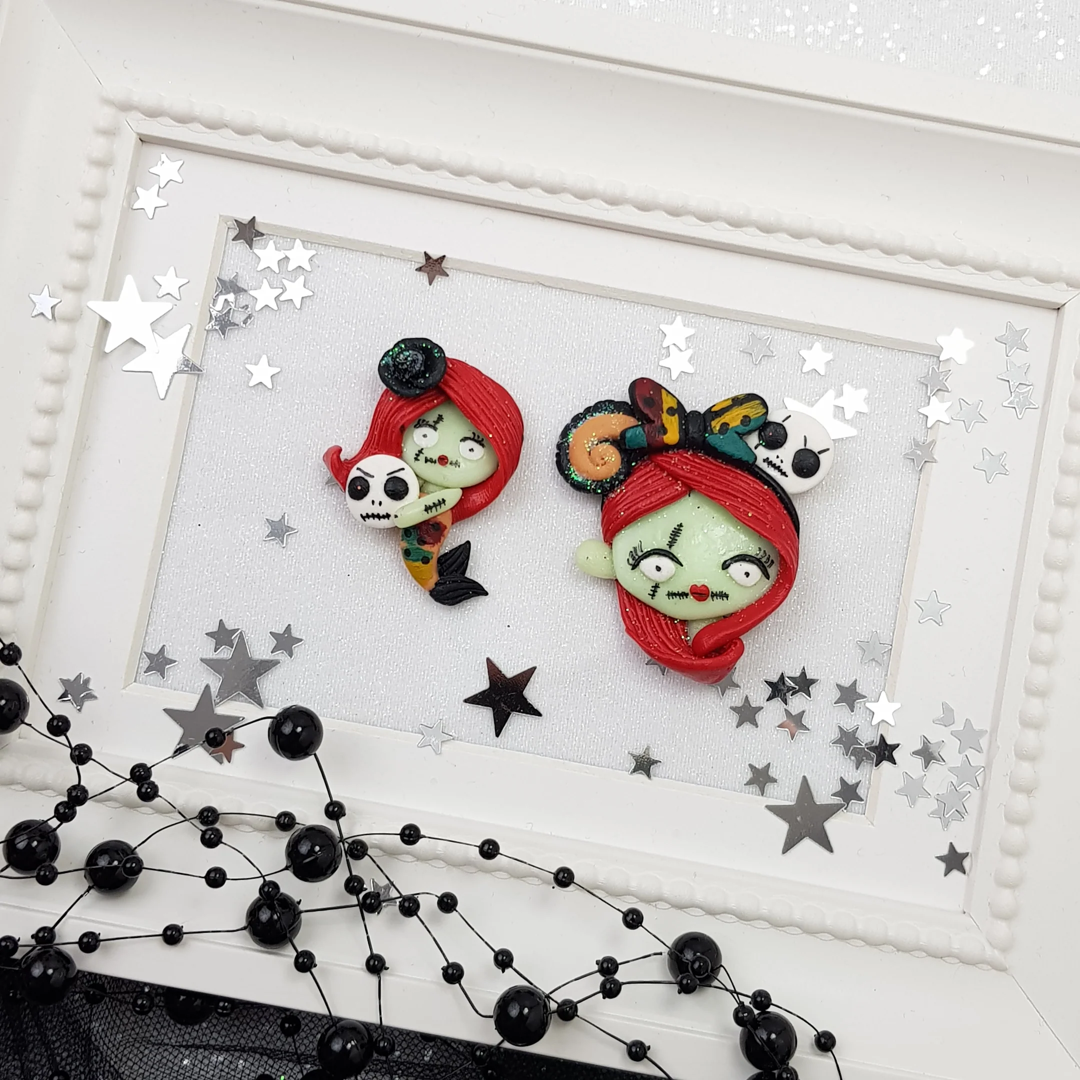 Halloween Mermaid - Glow in the dark - Embellishment Clay Bow Centre - Image 2