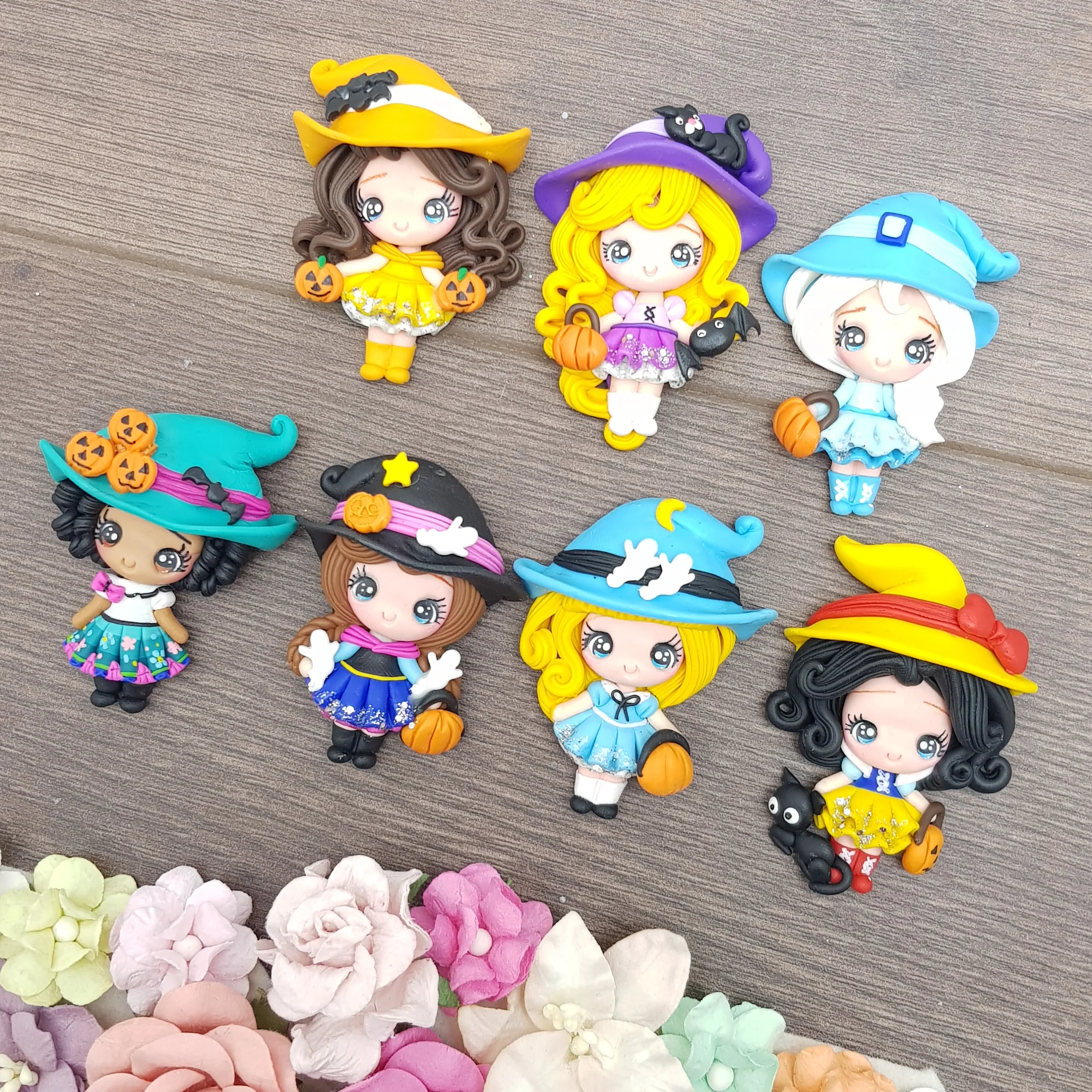 Halloween witch princess - Embellishment Clay Bow Centre - Image 2