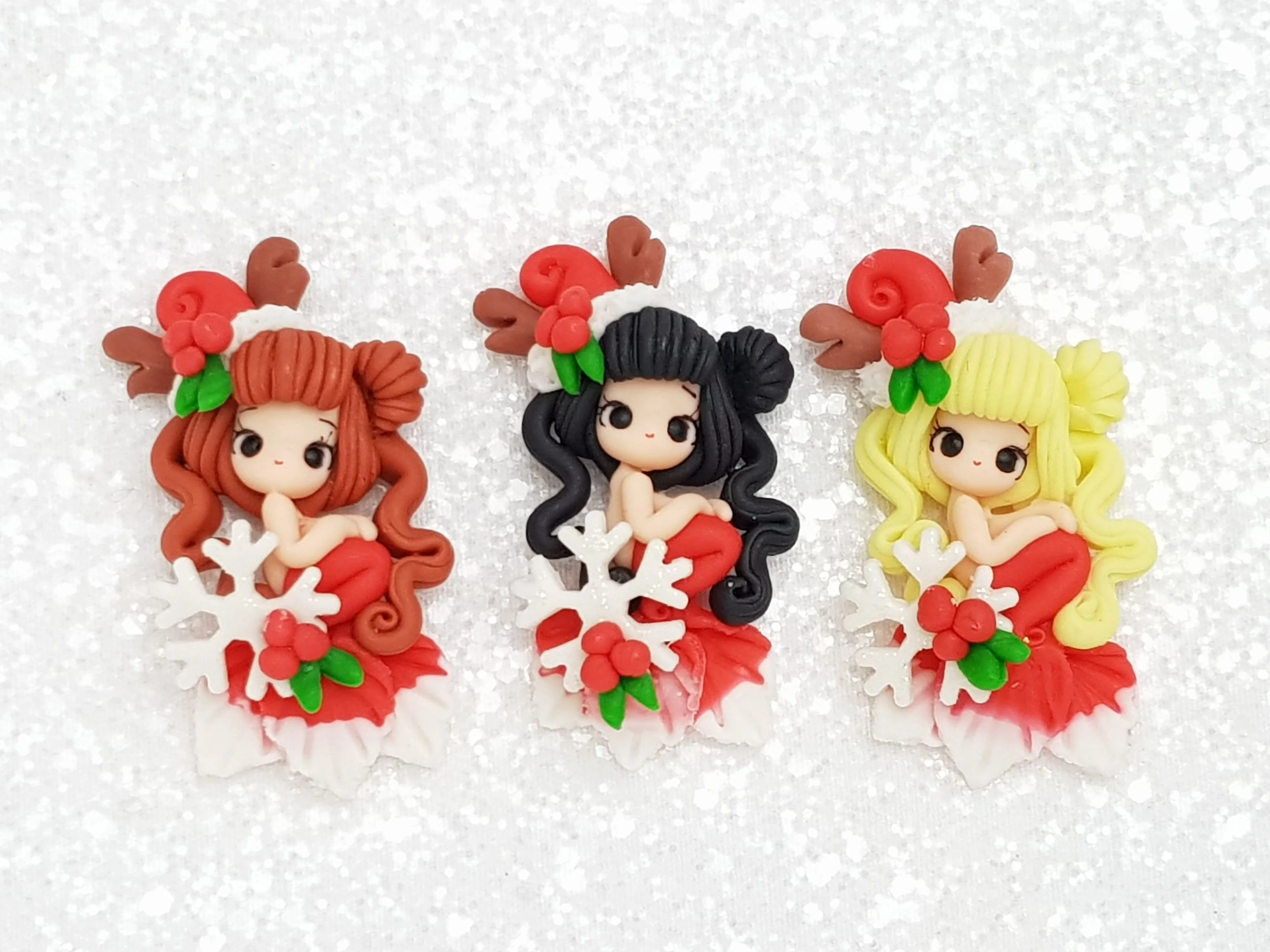 Handmade Clay Charm - New Christmas Mermaid