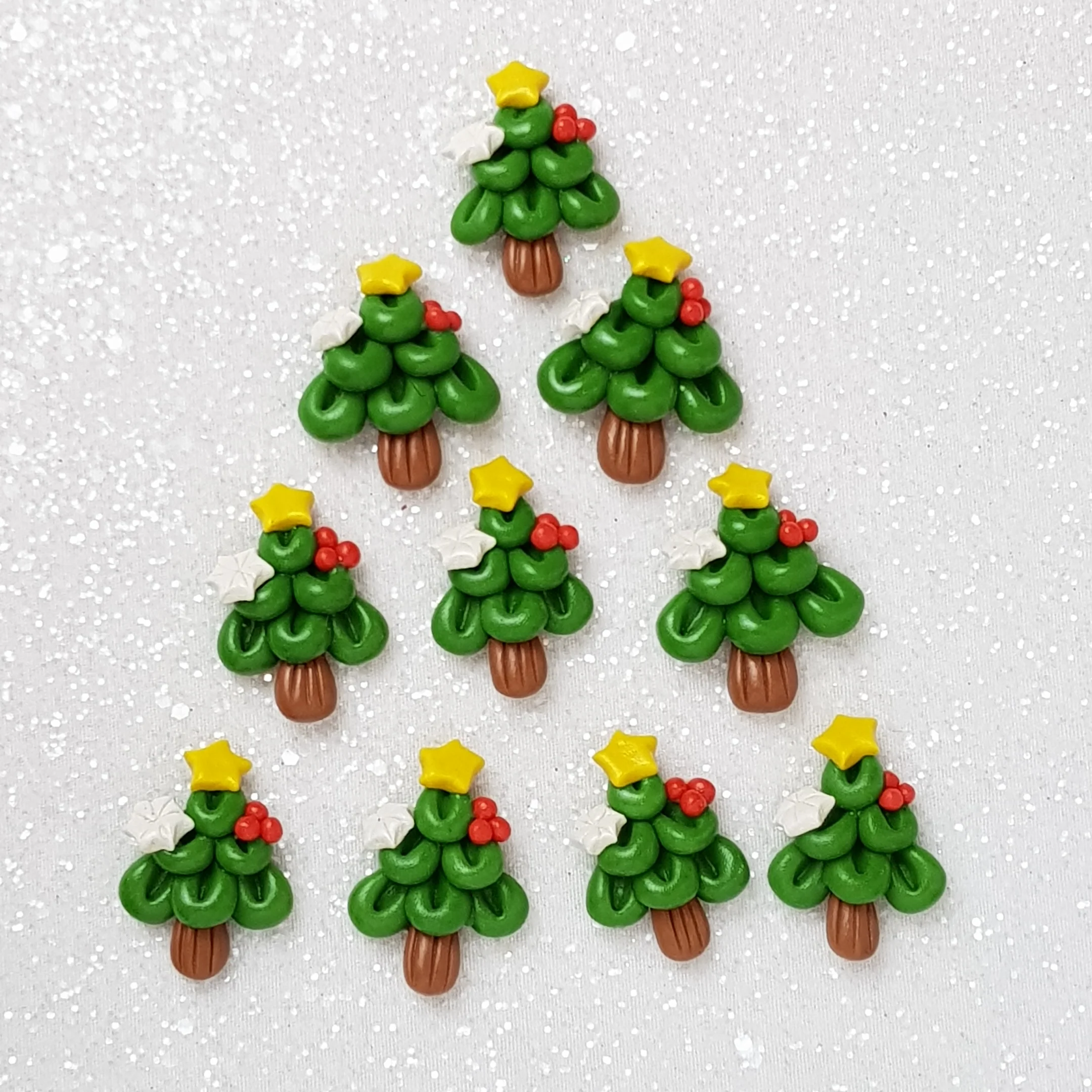 Clay Charm Embellishment - Tree approx 4cm tall