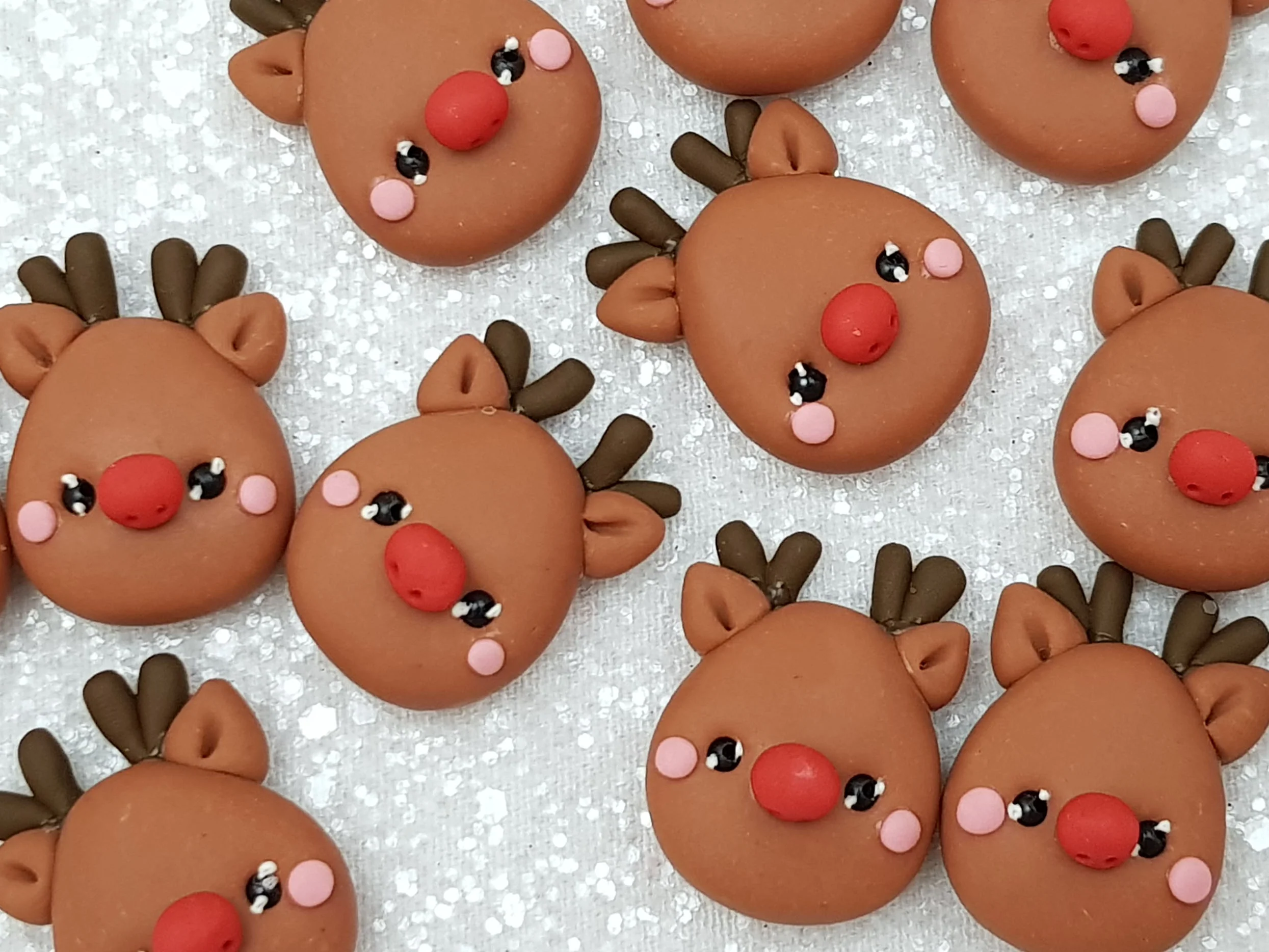 Clay Charm Embellishment - Christmas Deer head