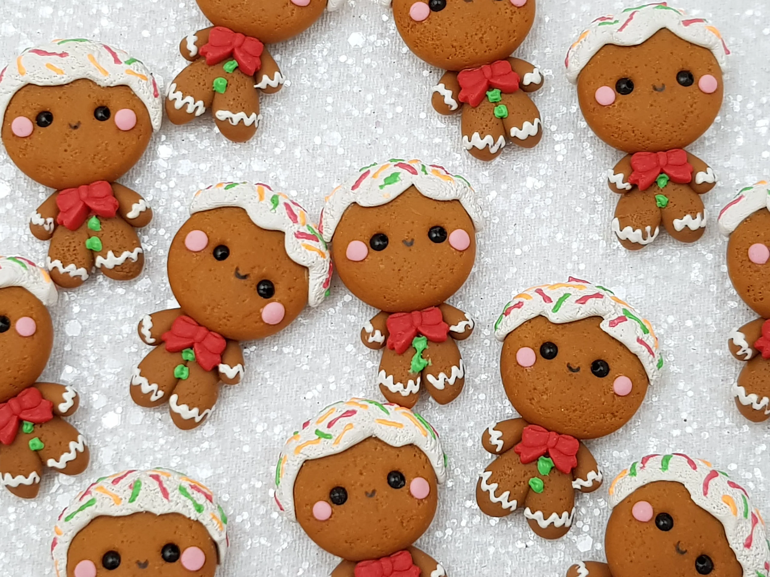 Clay Charm Embellishment - Christmas Gingerbread Man