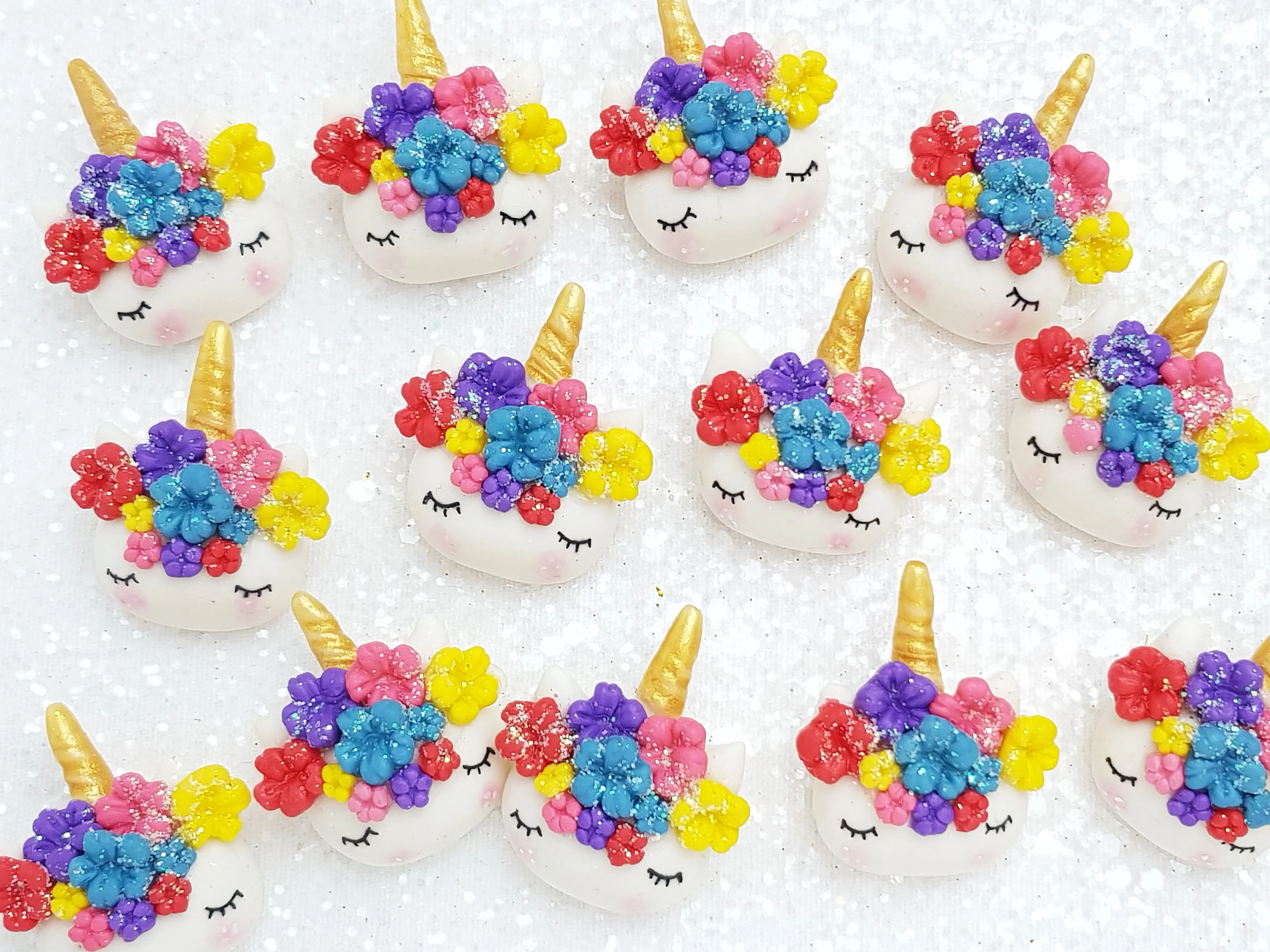 Clay Charm Embellishment - NEW JELLY BEANS SLEEPY UNICORN