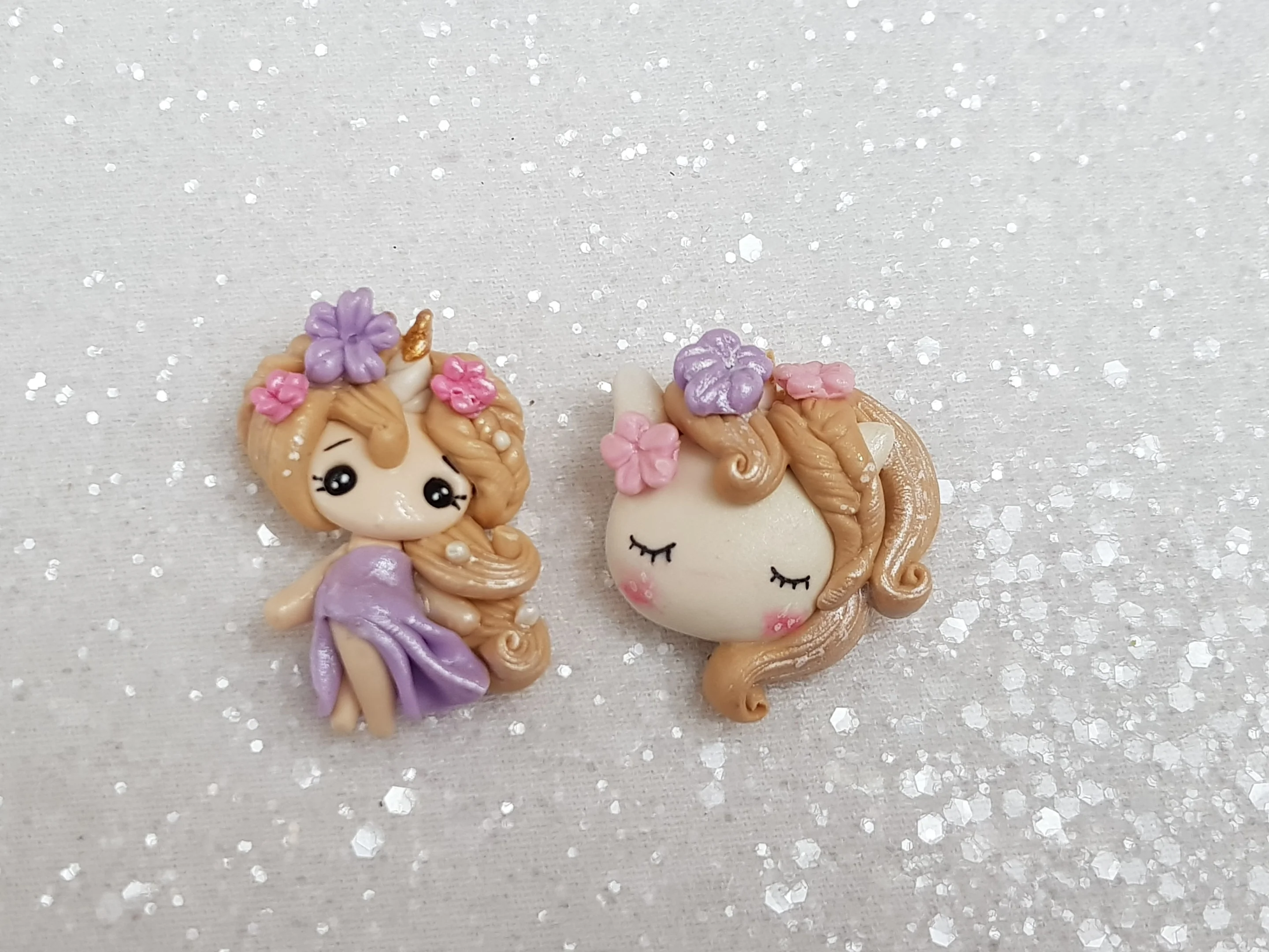 Clay Charm Embellishment - NEW A UNICORN GIRL/HEAD