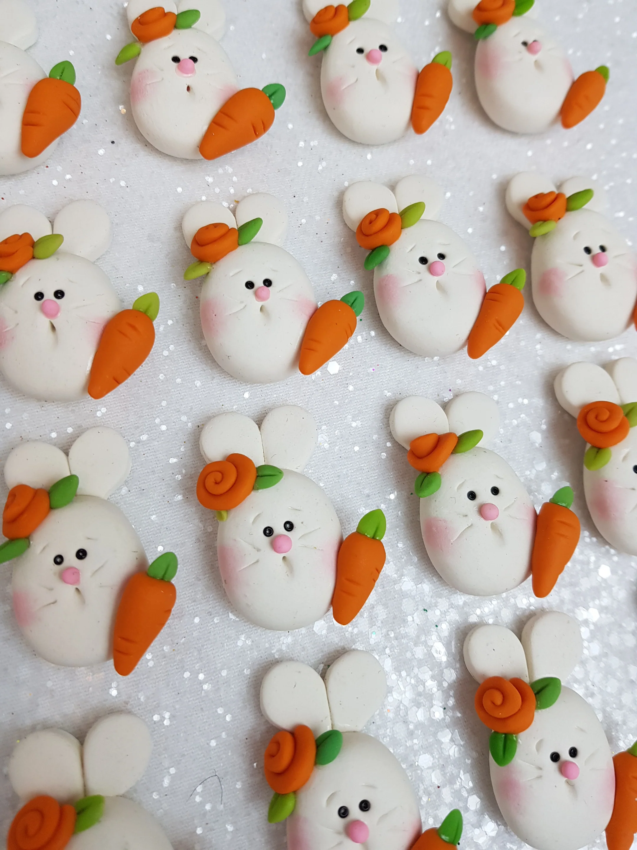 Clay Charm Embellishment - NEW BUNNY AND CARROT B