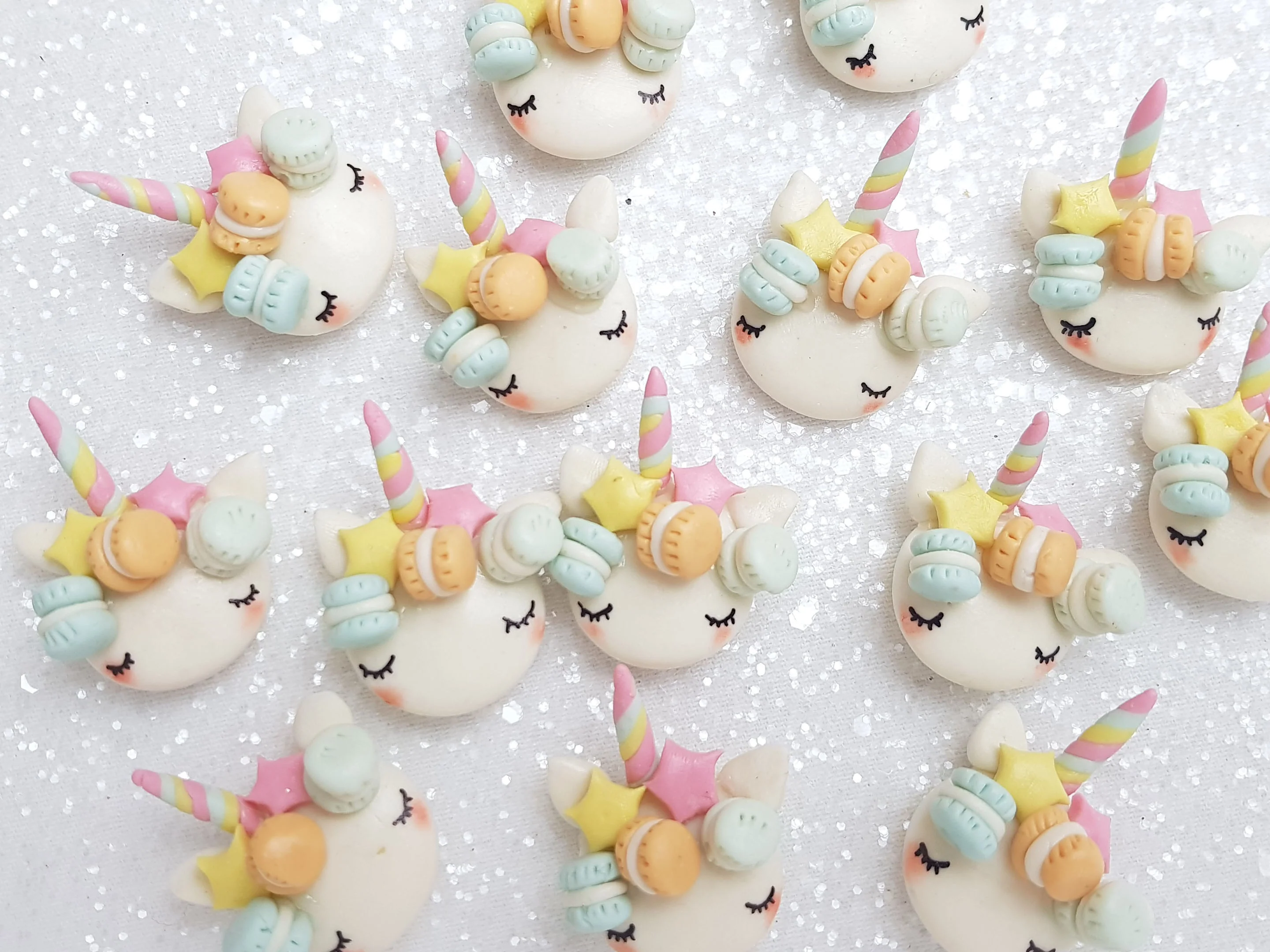 Clay Charm Embellishment - NEW CANDY SLEEPY UNICORN - A