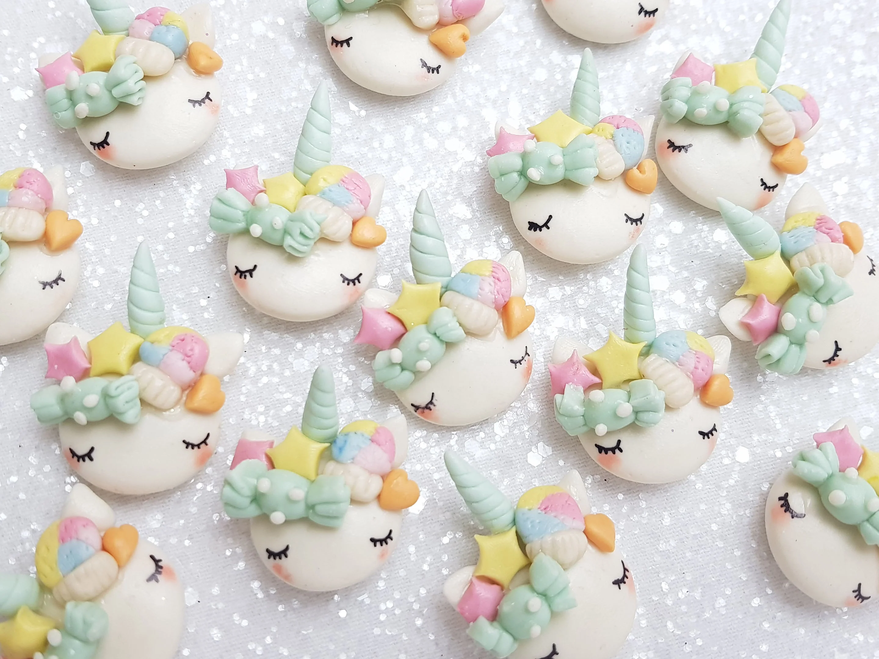 Clay Charm Embellishment - NEW CANDY SLEEPY UNICORN - C