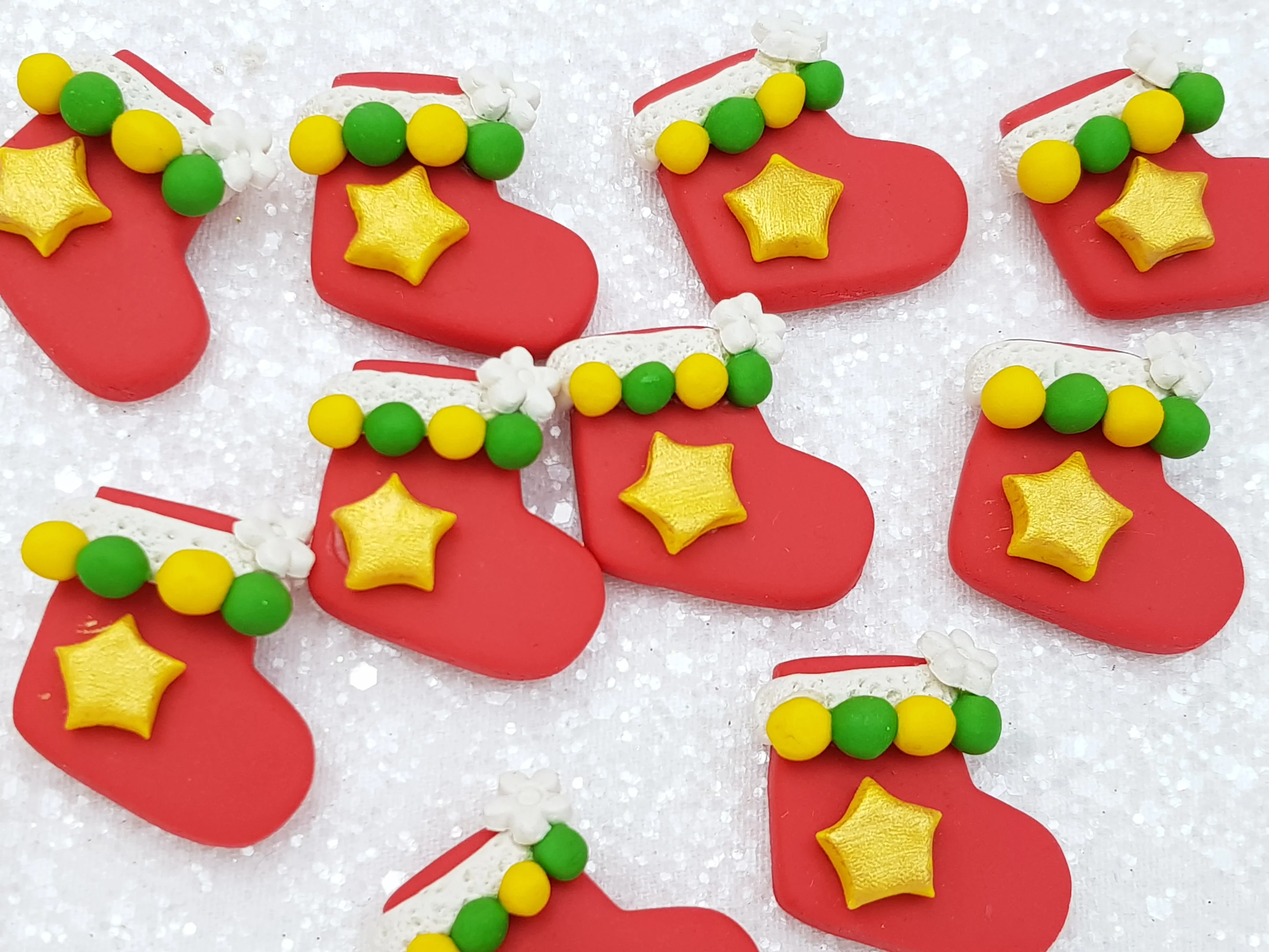 Clay Charm Embellishment - NEW Christmas Sock