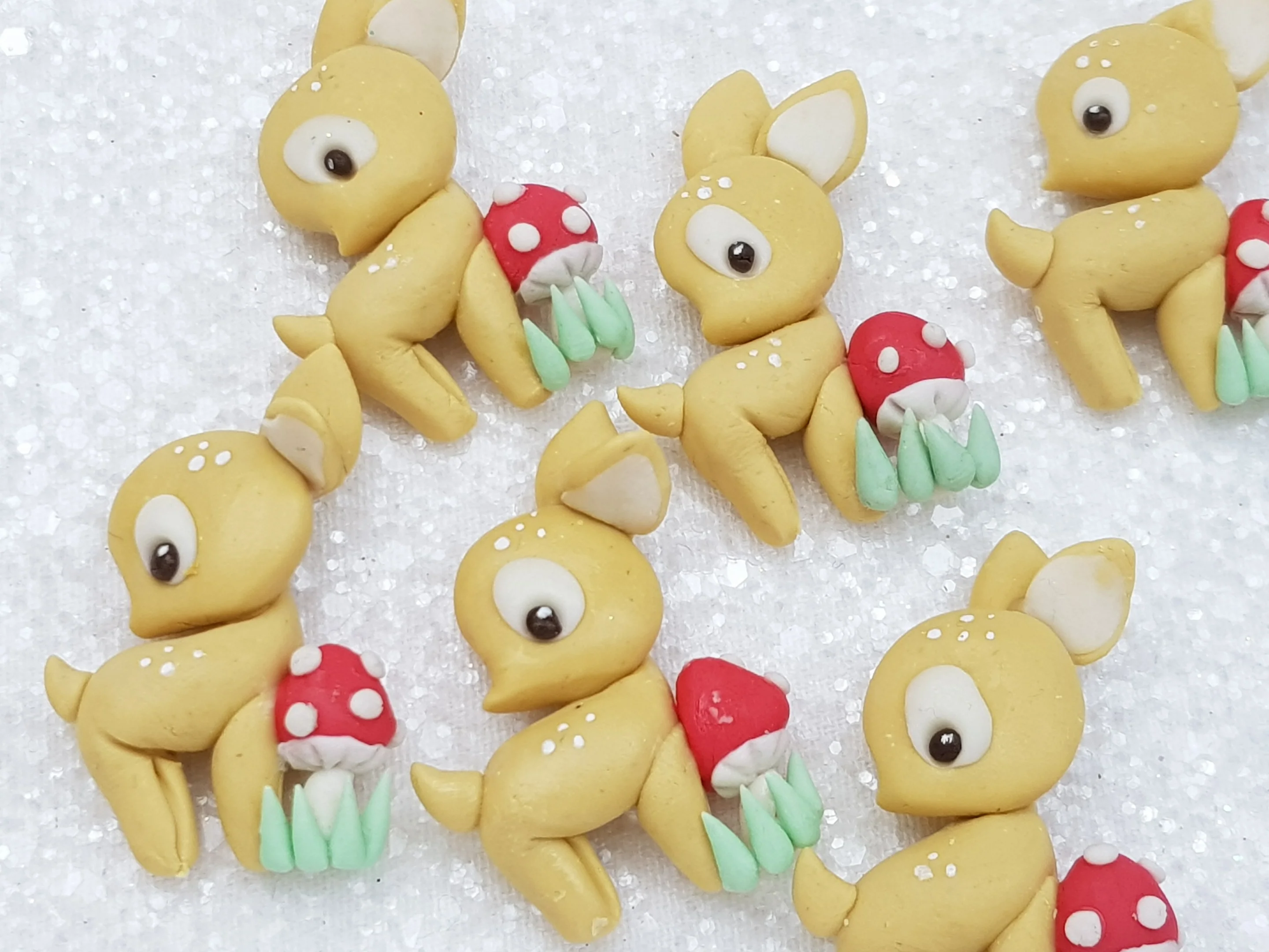 Clay Charm Embellishment - NEW Deer Mushroom