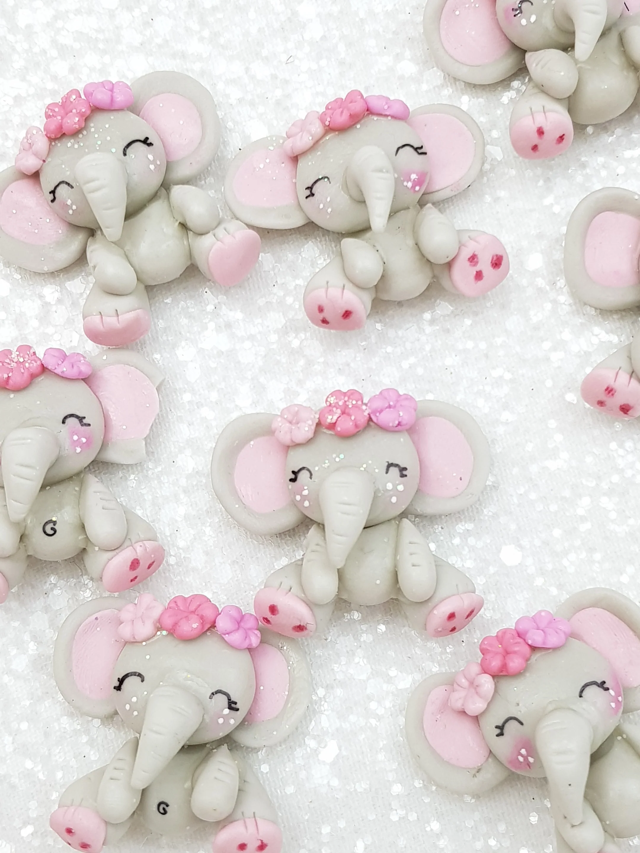 Clay Charm Embellishment new elephant B