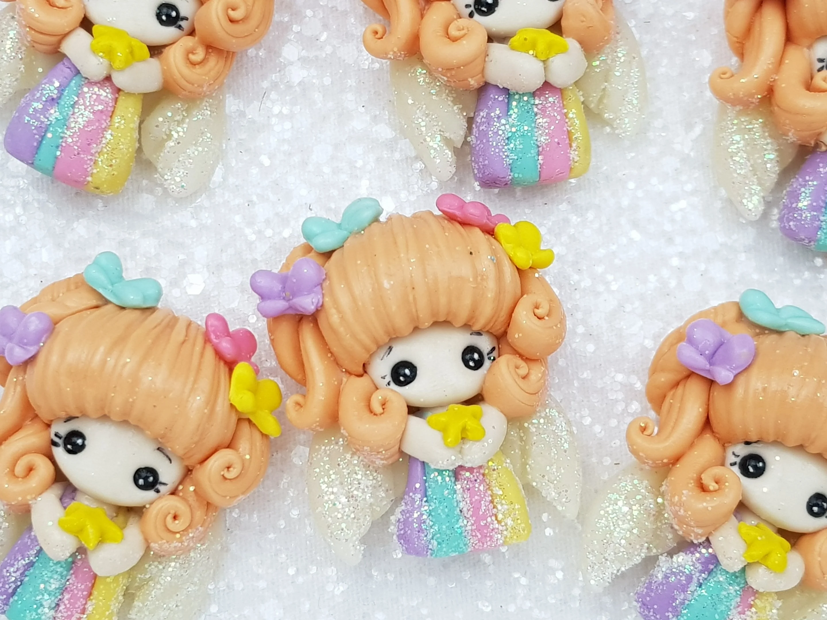Clay Charm Embellishment - New Rainbow Angel A