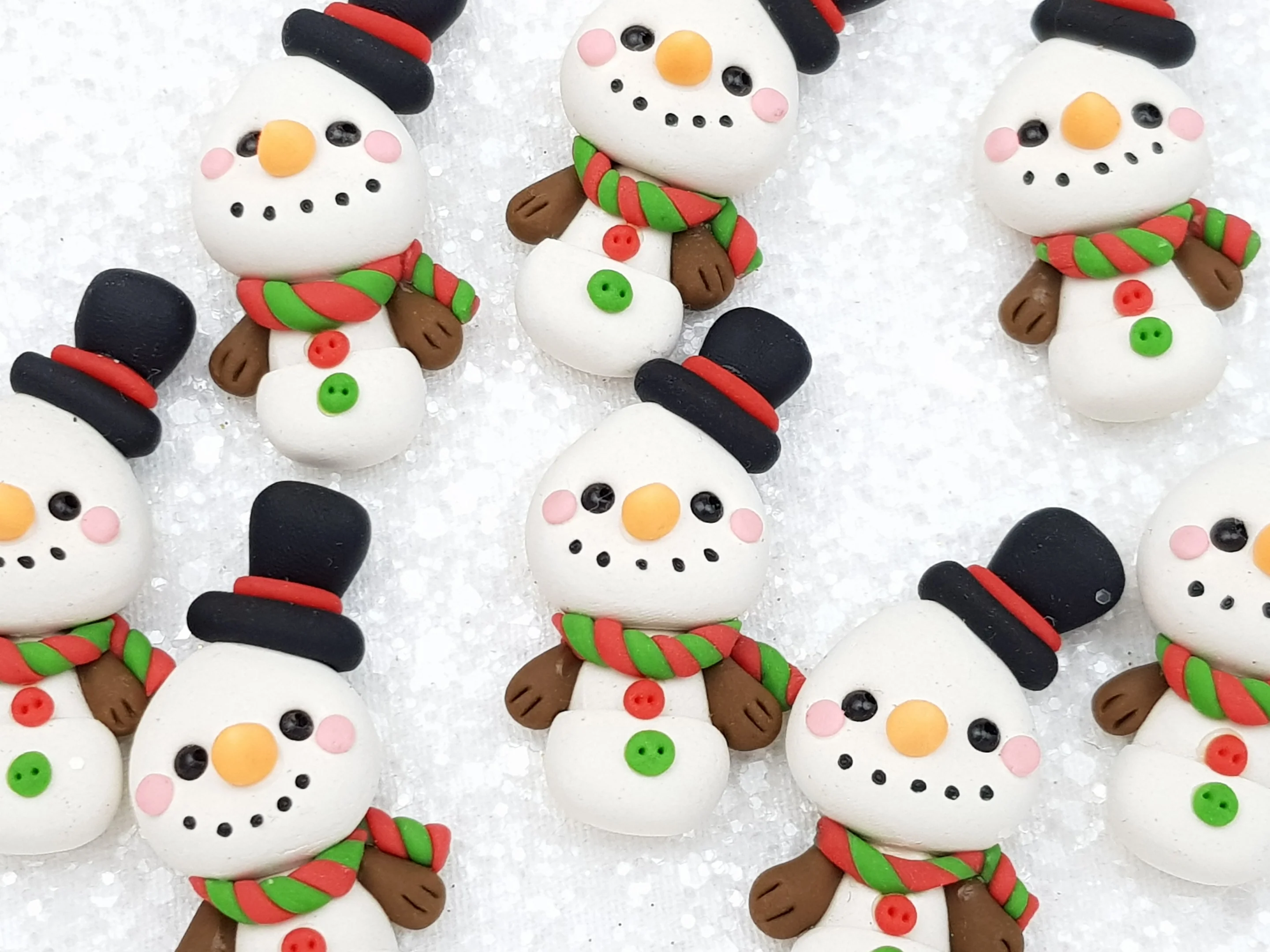Clay Charm Embellishment - New Snowman Top Hat