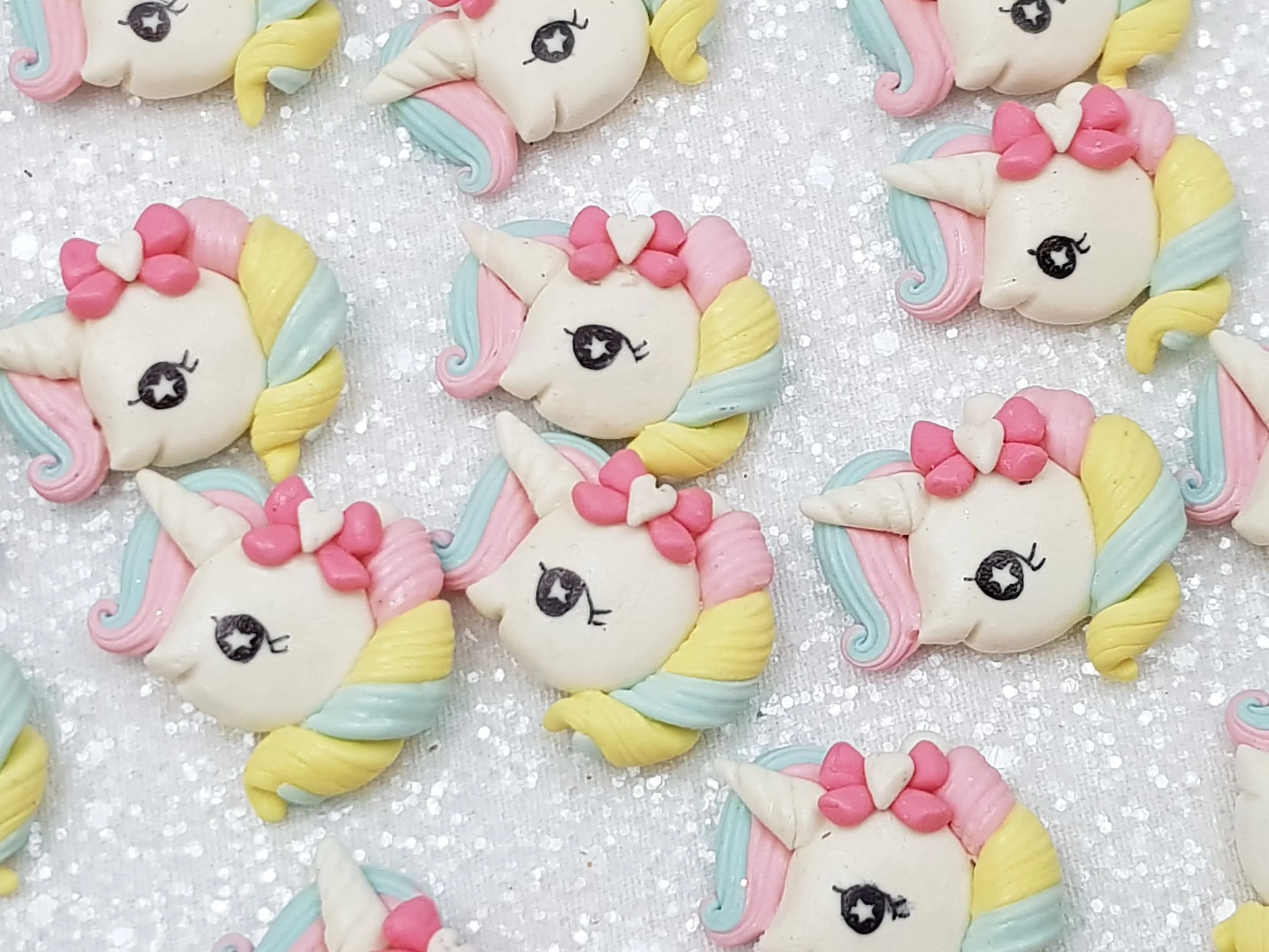 Clay Charm Embellishment - NEW Unicorn Head