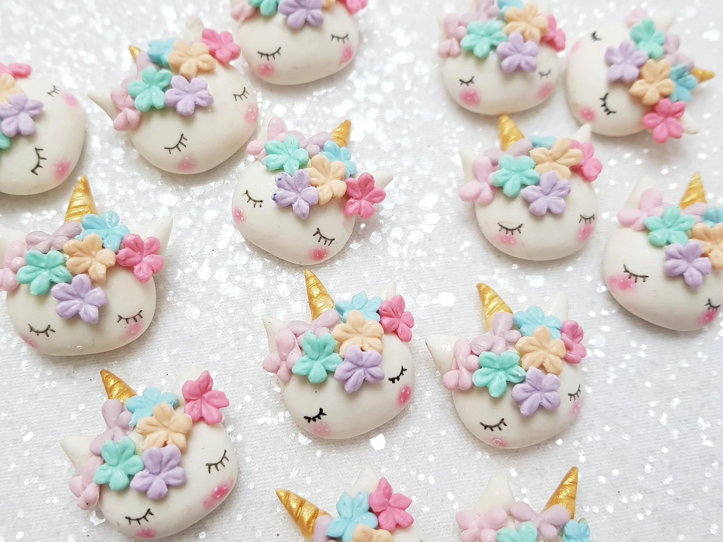 Clay Charm Embellishment - NEW UNICORN HEAD BUTTERFLY