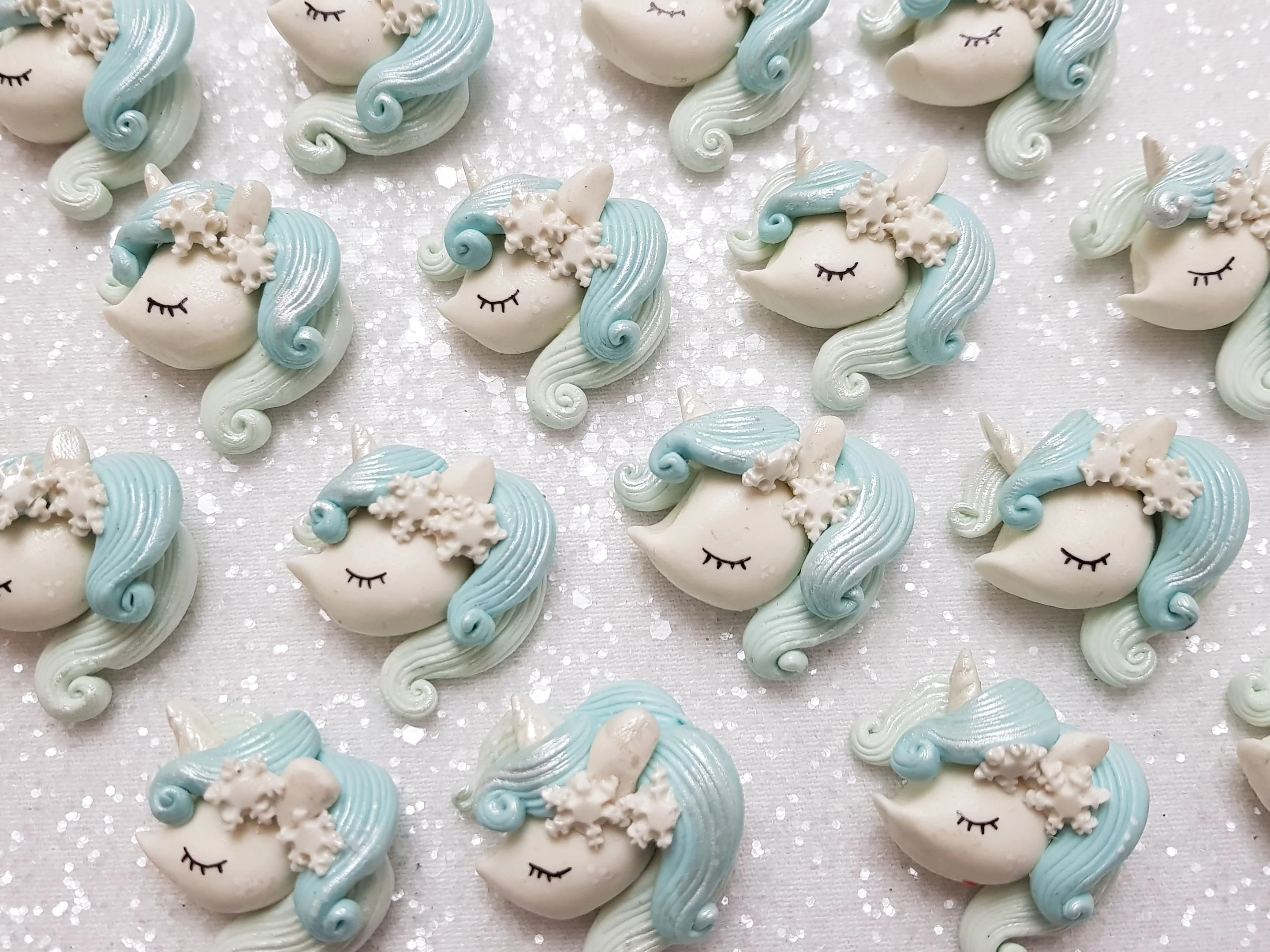 Clay Charm Embellishment - NEW UNICORN HEAD ICE