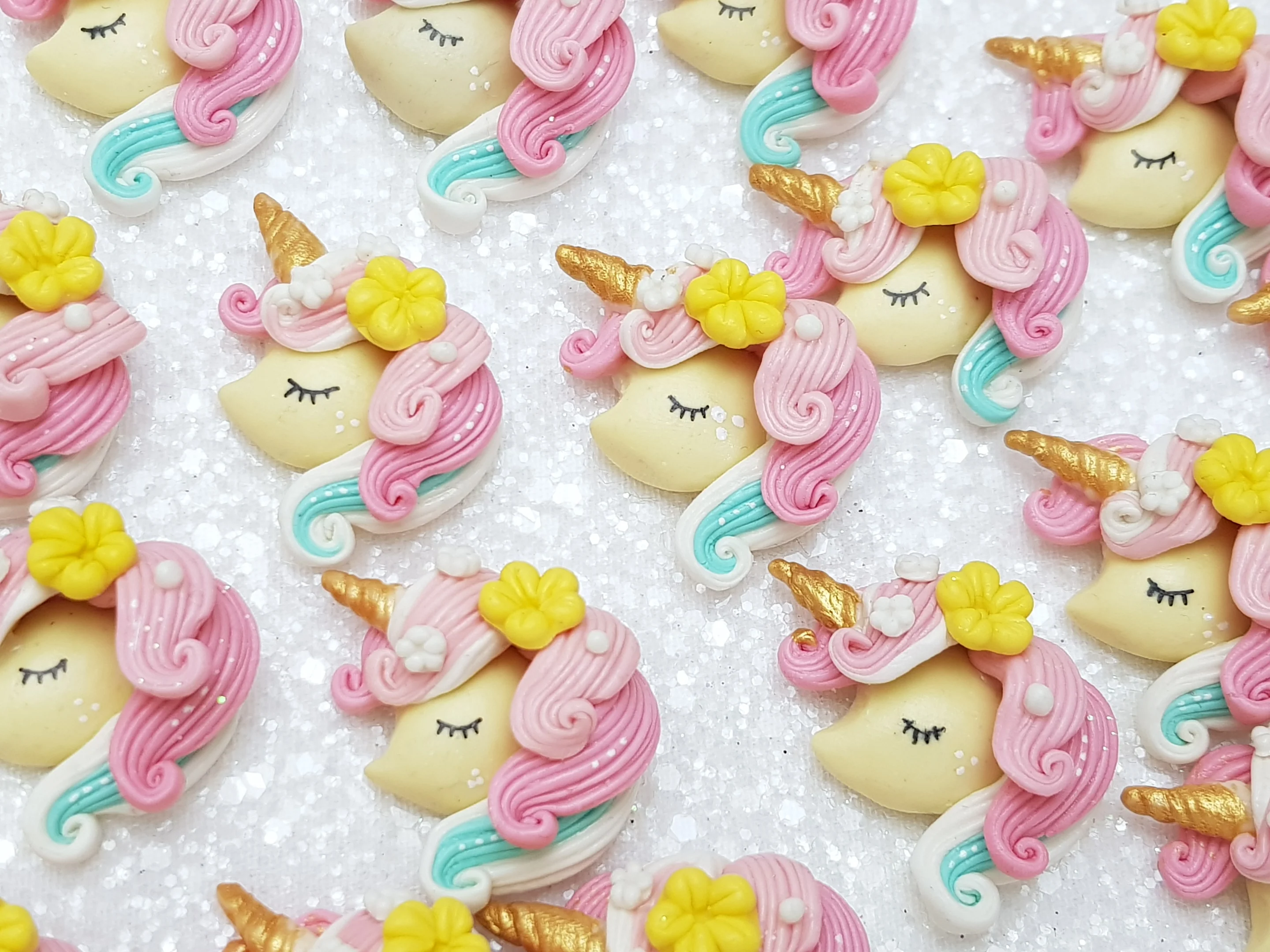 Clay Charm Embellishment - NEW UNICORN HEAD PINK