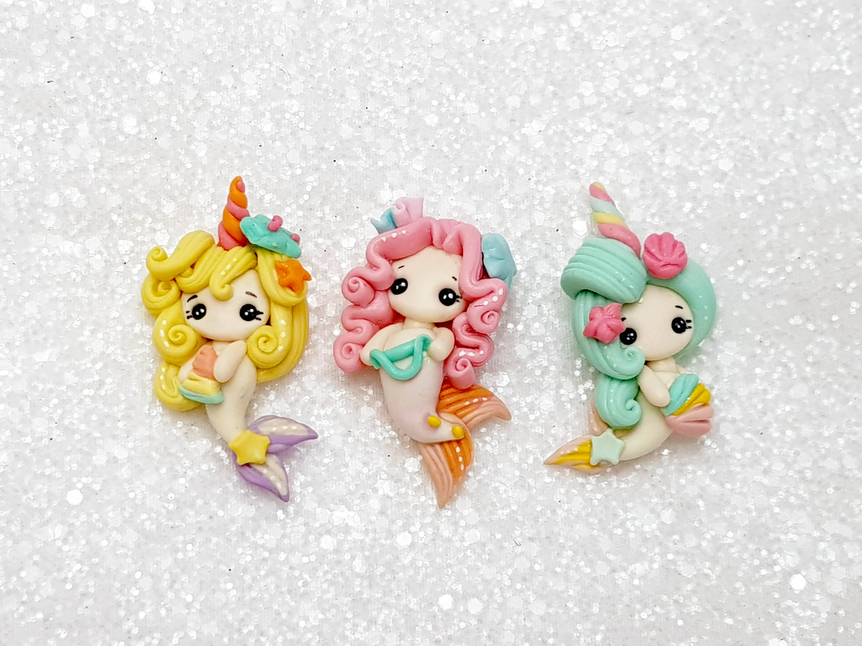 Clay Charm Embellishment - NEW UV Colour Changing Mermaid - Image 2