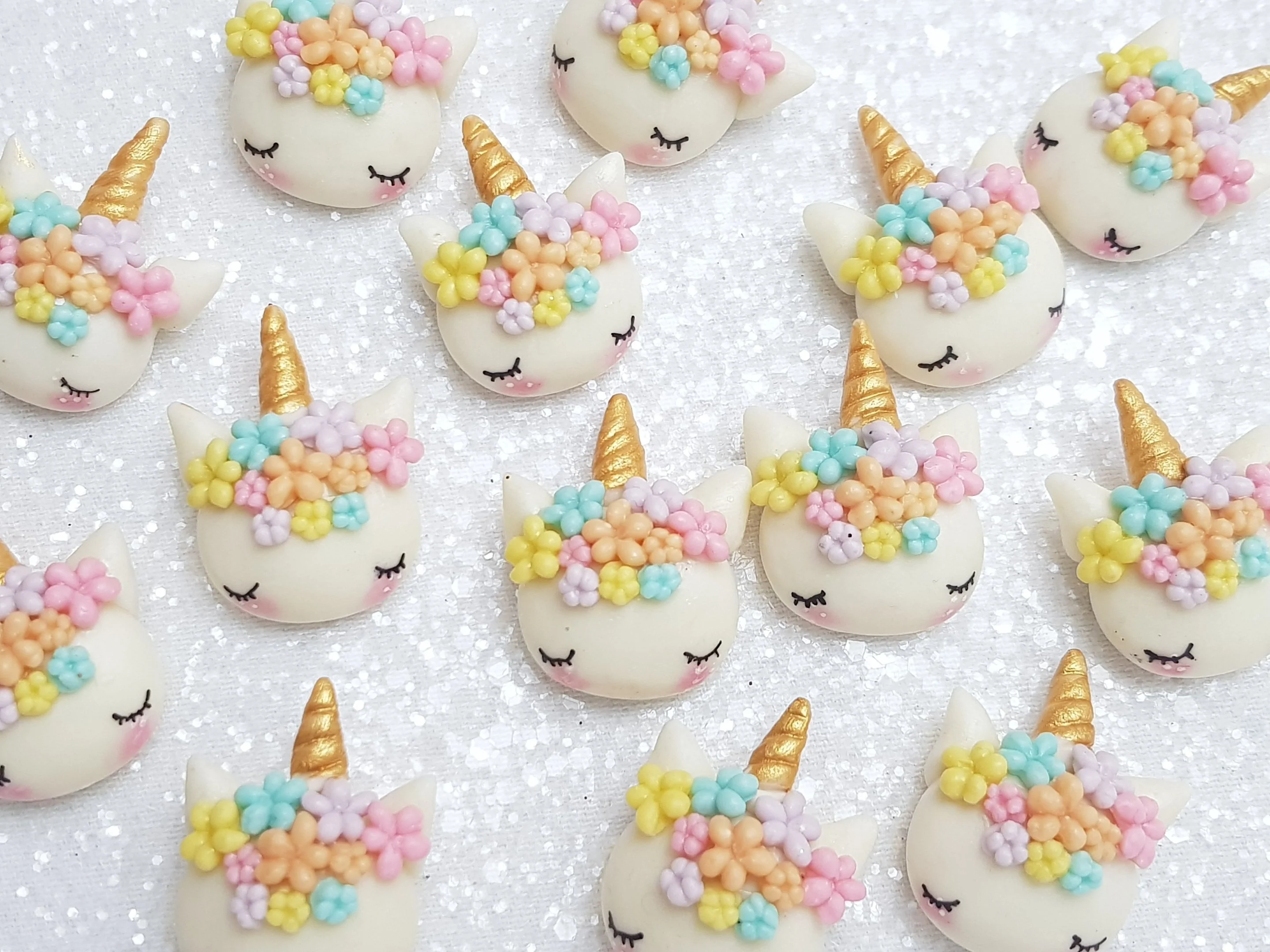 Clay Charm Embellishment - NEW SLEEPY UNICORN - PASTEL