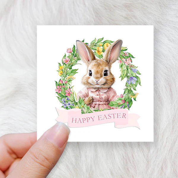 Happy Easter girl bunny - CHOOSE UV DTF decal - DTF Transfer (personalised options) - Image 3