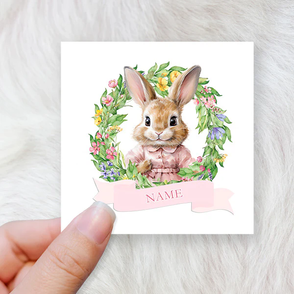 Happy Easter girl bunny - CHOOSE UV DTF decal - DTF Transfer (personalised options) - Image 4