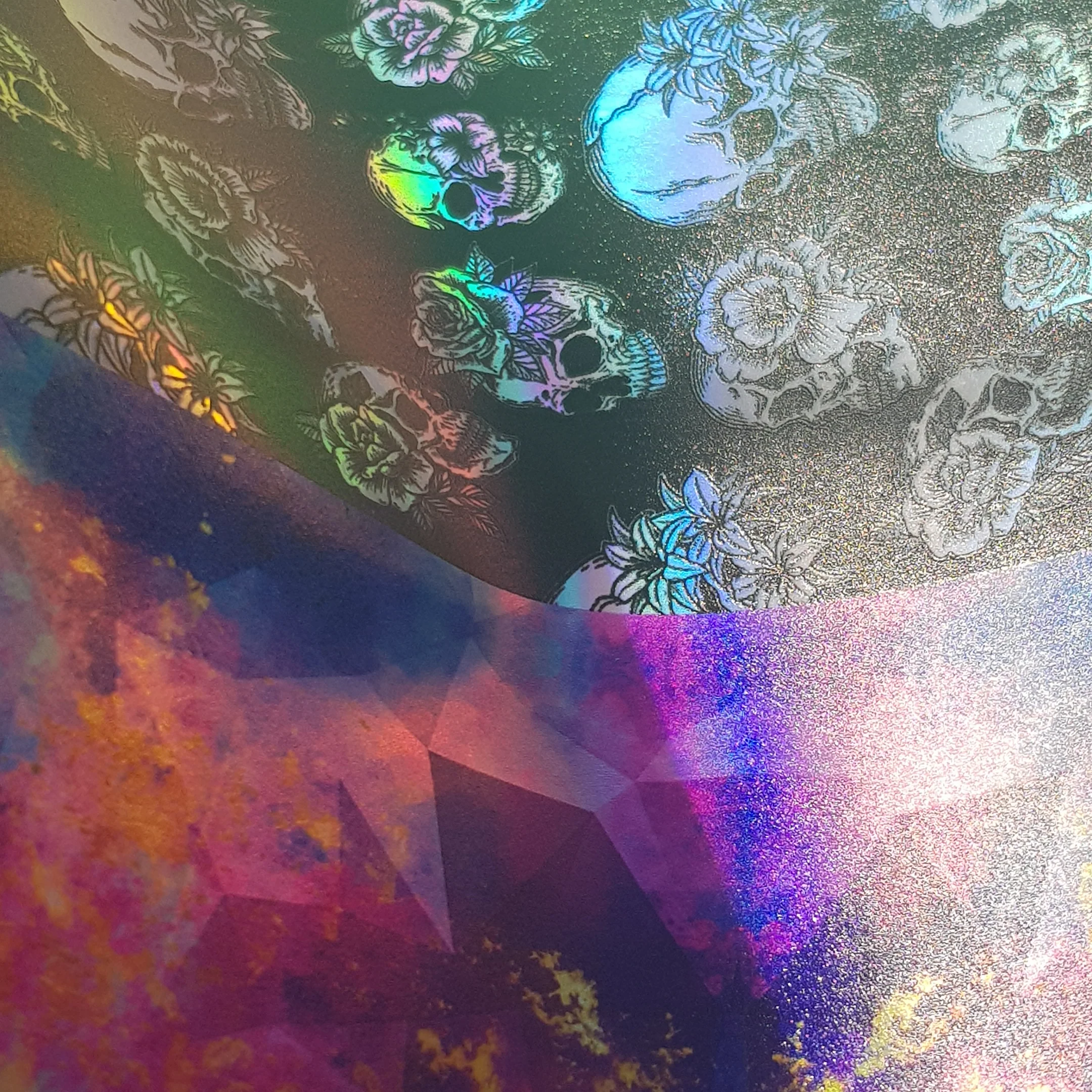 Holographic skeleton- rainbow gem- faux vegan Leather vinyl - Image 3