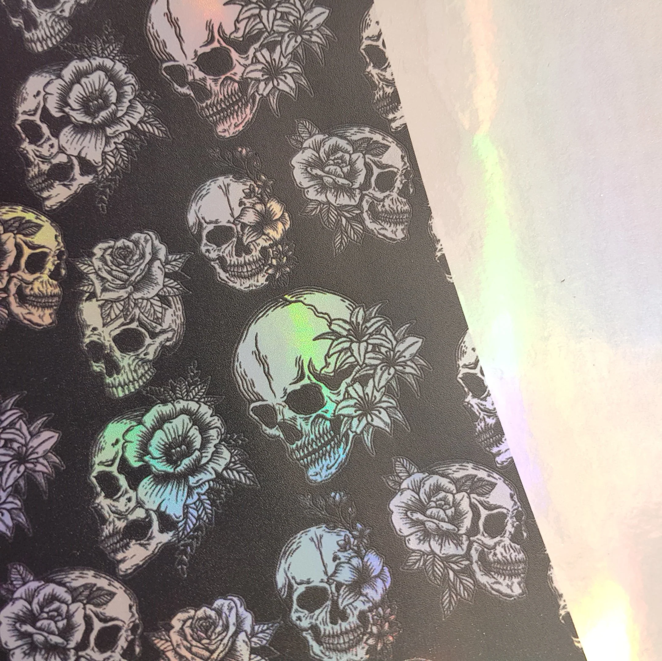 Holographic skeleton- rainbow gem- faux vegan Leather vinyl - Image 4