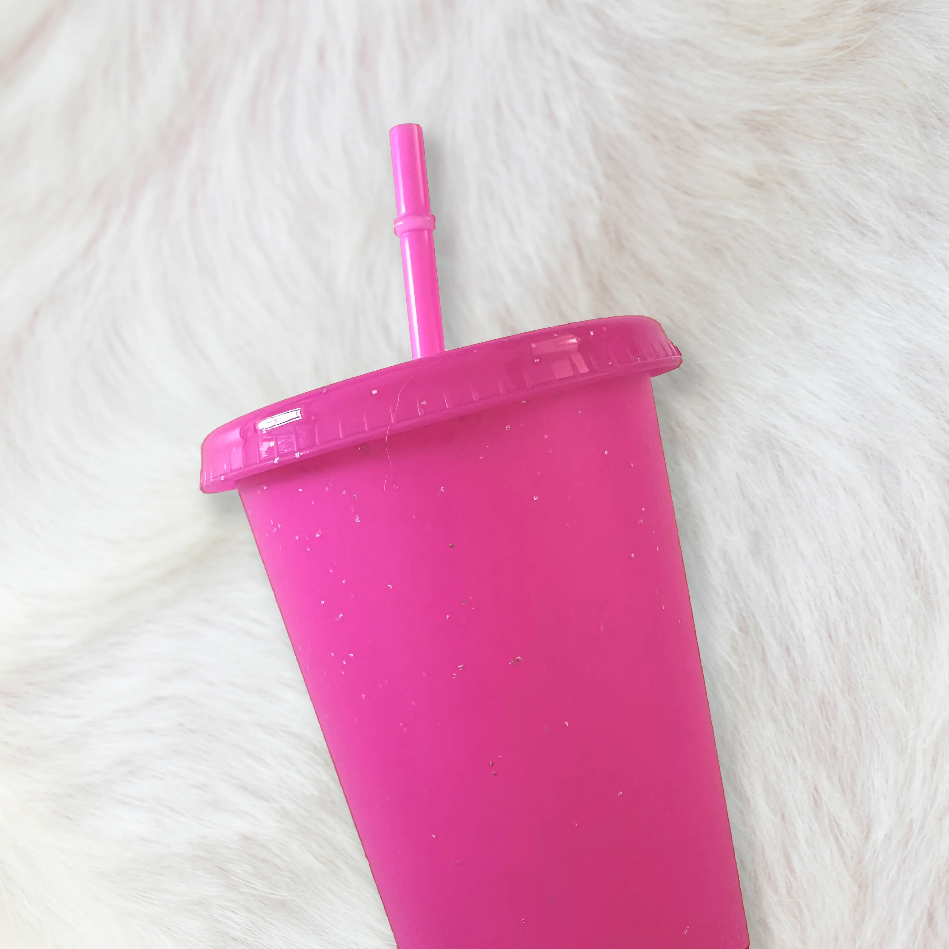 Hot Pink  - Glitter colour Cold cup 24oz - Image 2